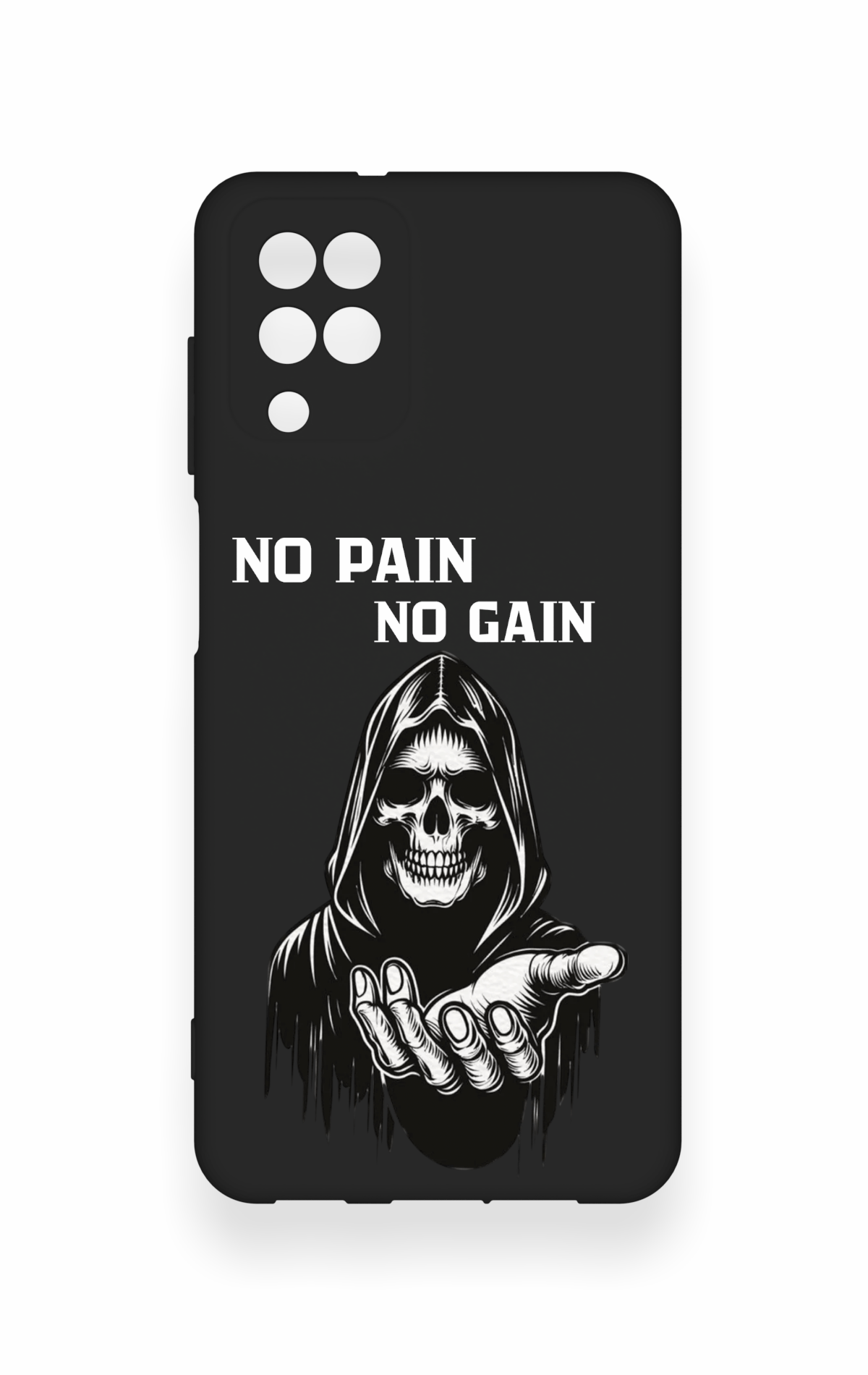 Samsung A12 Uyumlu No Pain No Gain Desenli Silikon Kılıf