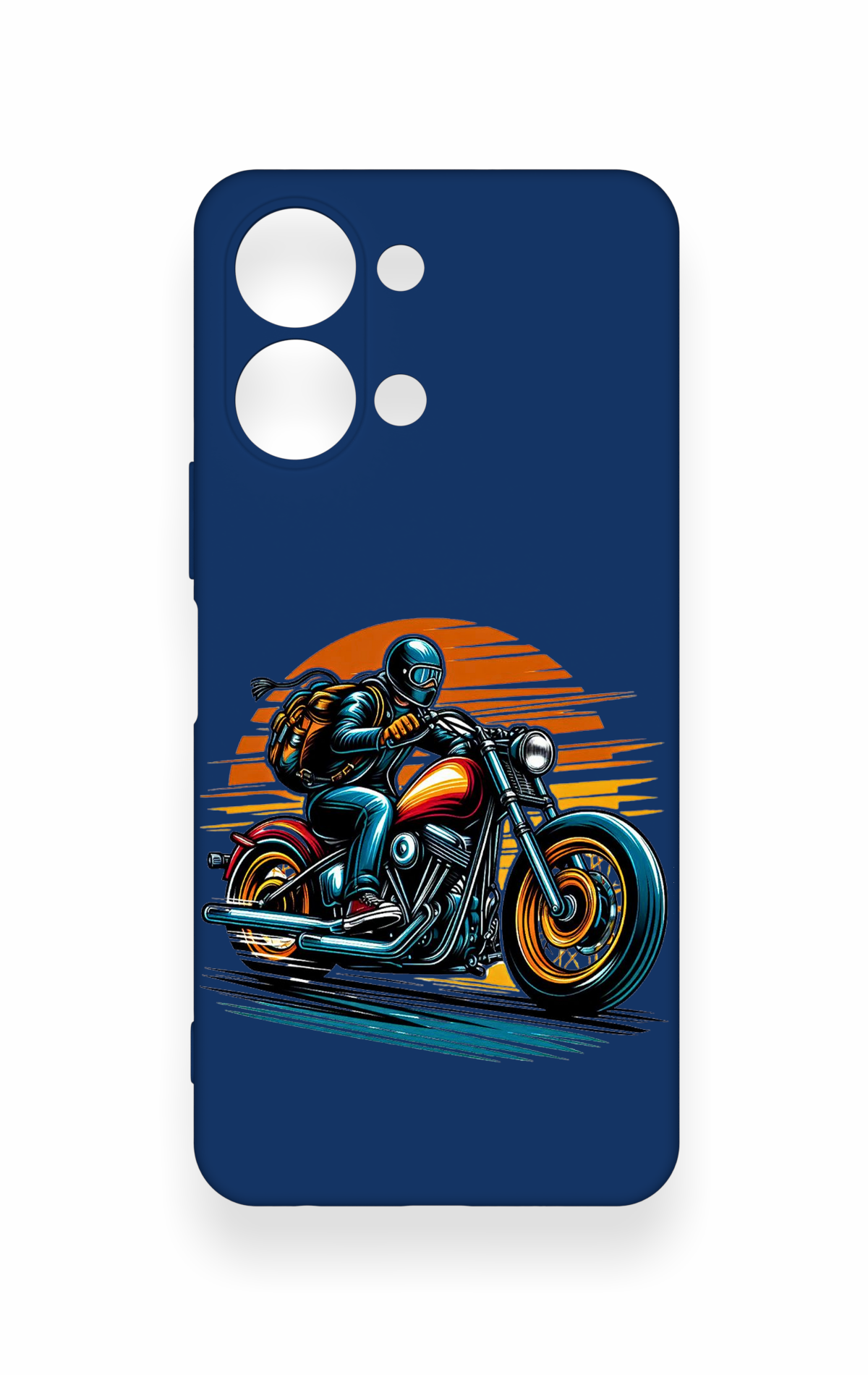 Vivo Y05 4G Uyumlu Moto Rider Desenli Silikon Kılıf