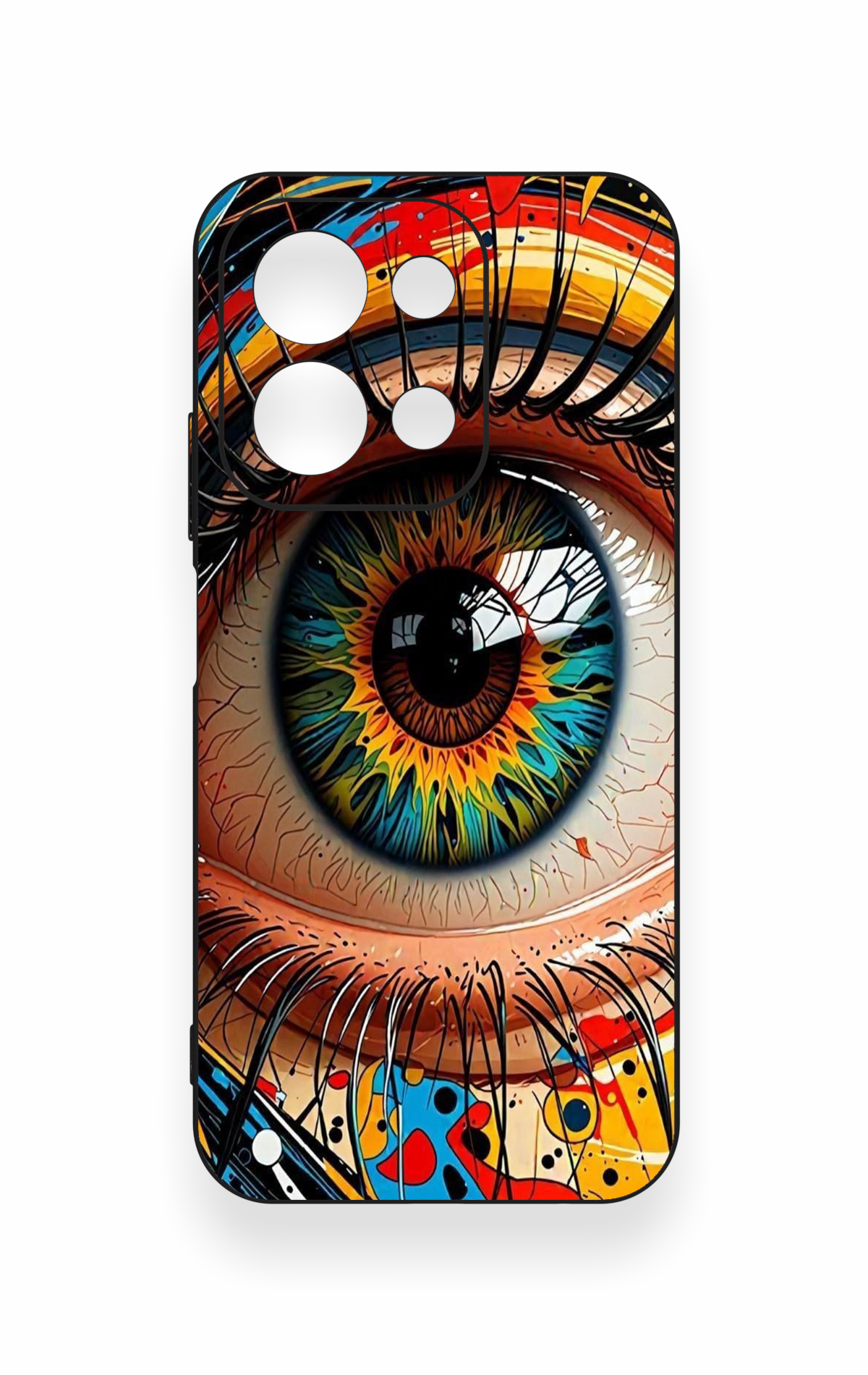 Redmi 15C 4G Uyumlu Renkli Göz Bebeği Desenli Silikon Kılıf