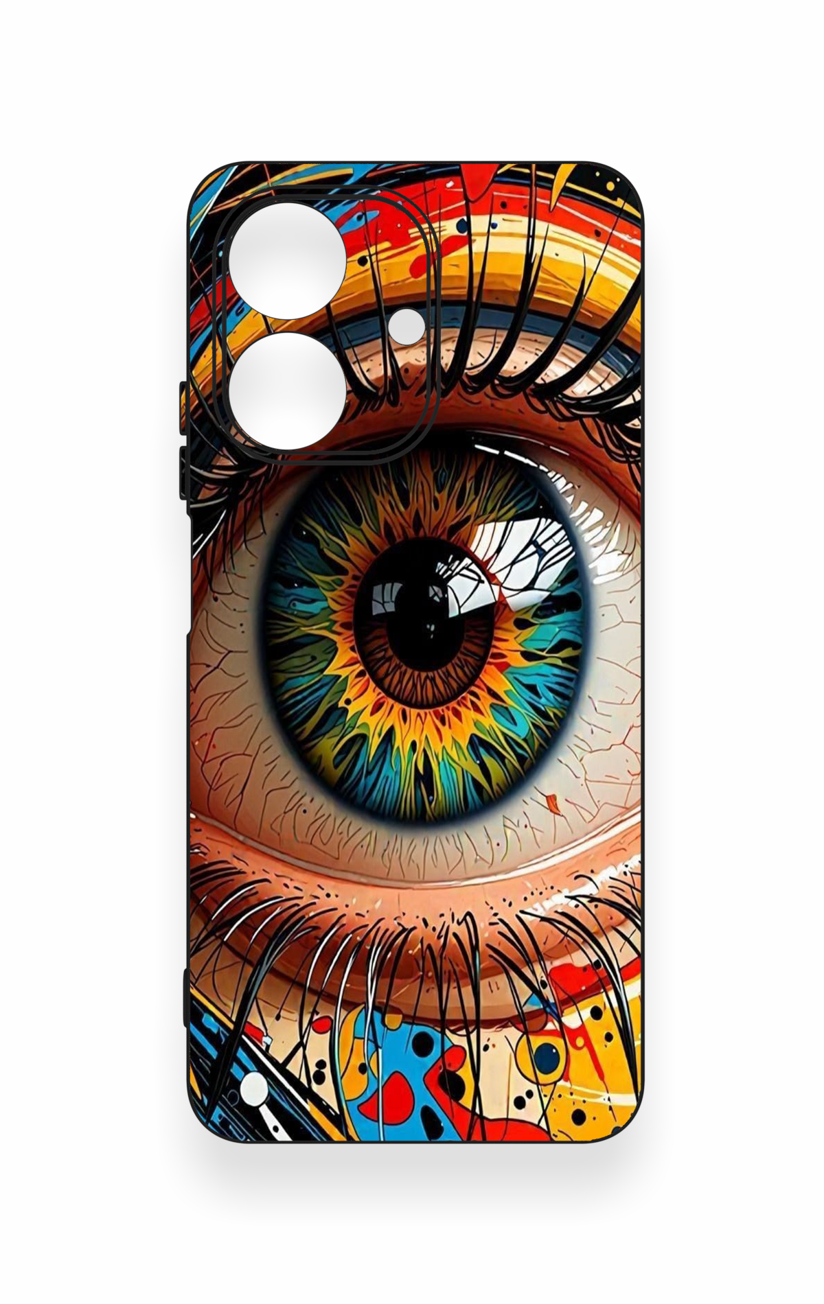 Realme Note 60 Uyumlu Renkli Göz Bebeği Desenli Silikon Kılıf
