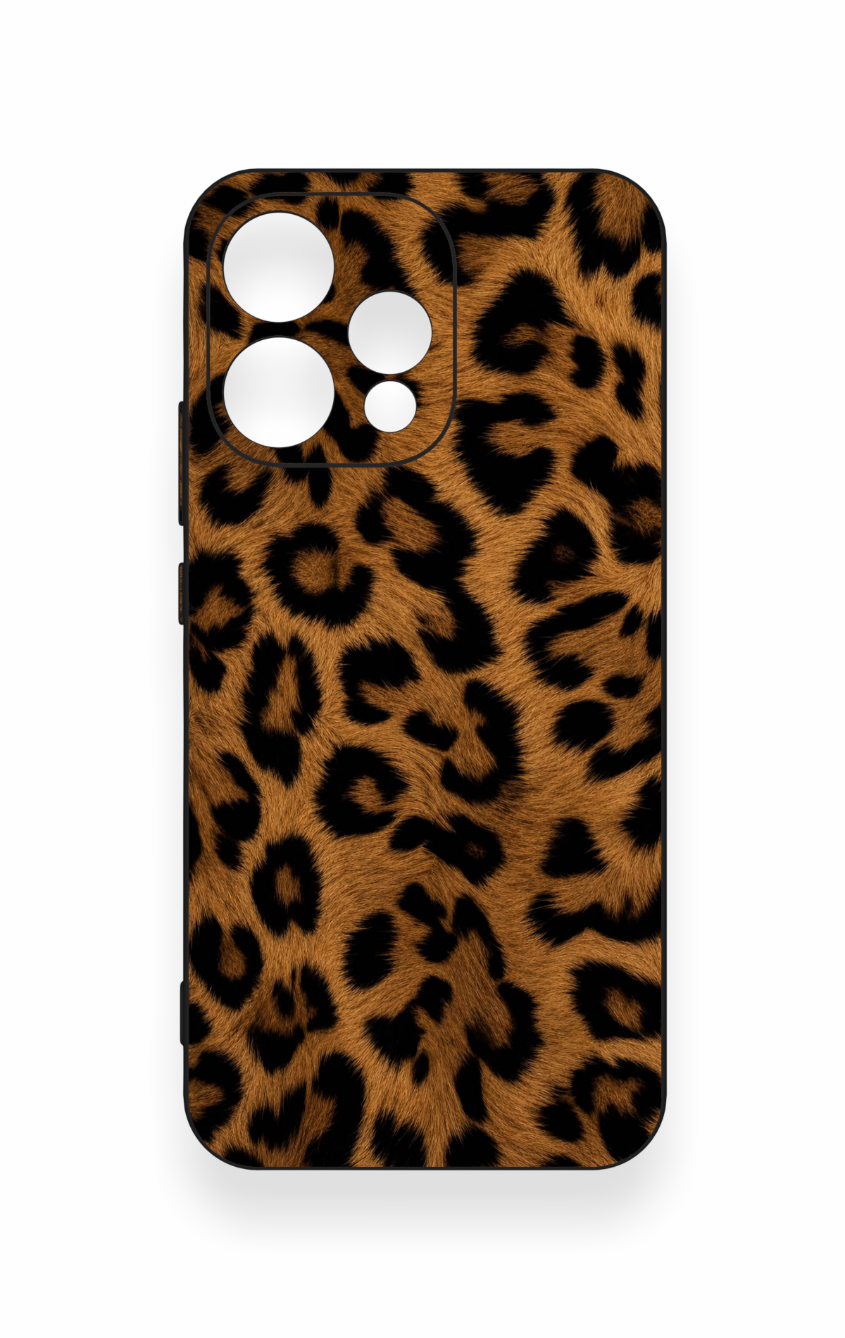 Oppo Reno 15 5G Uyumlu Koyu Leopar Deri Desenli Silikon Kılıf