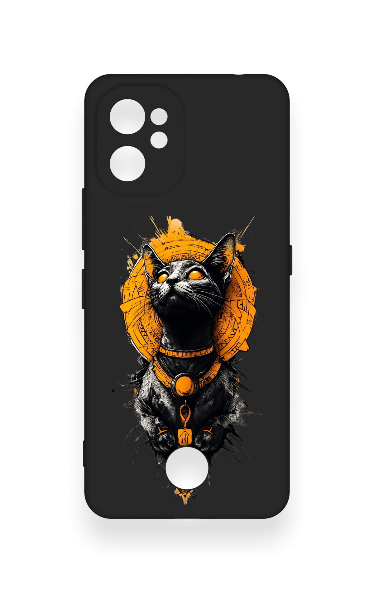 Reeder S19 Max Pro Uyumlu Mısırlı Kedi Tanrısı Desenli Silikon Kılıf