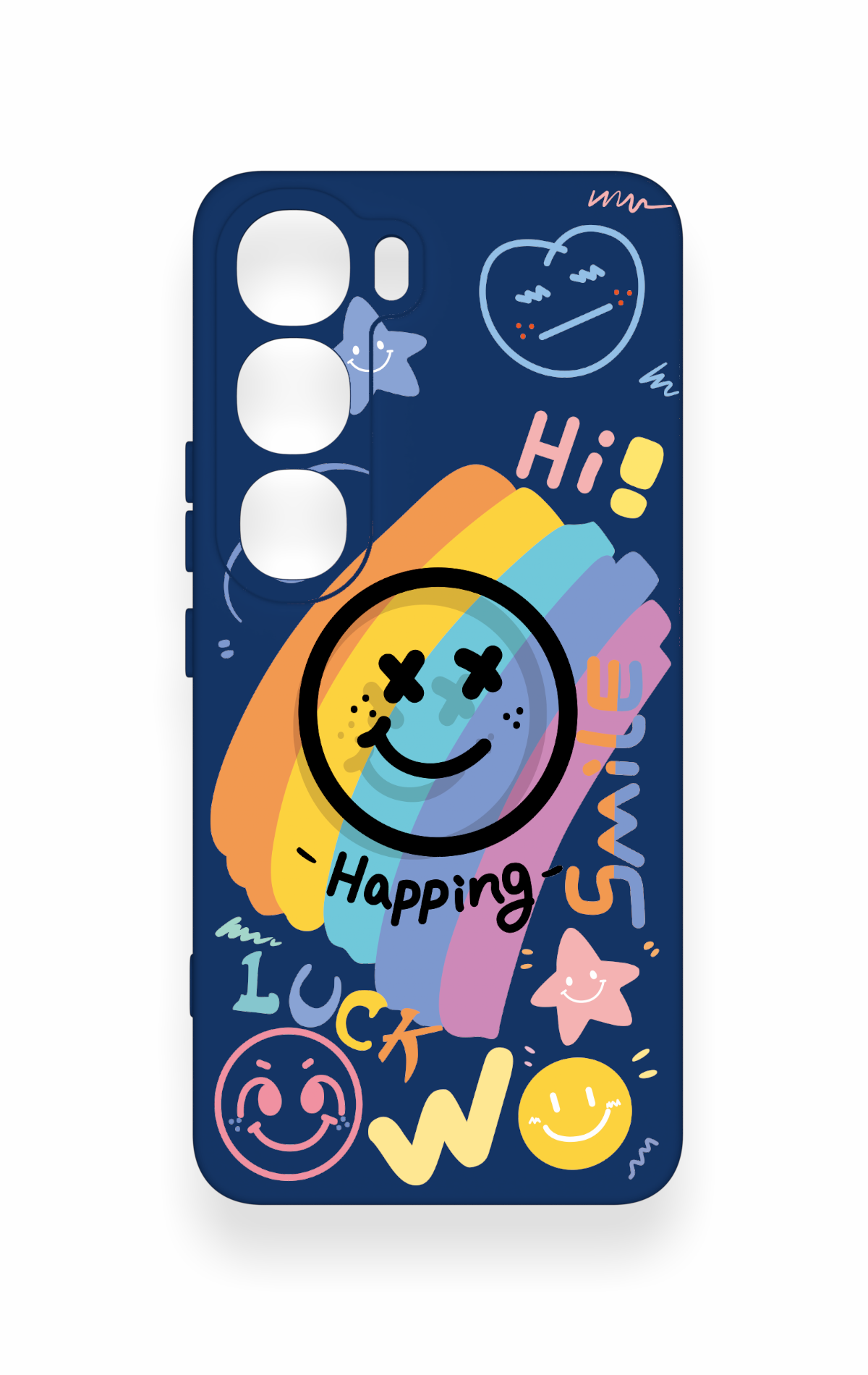 Vivo V40 Lite 5G Uyumlu Happing Smile Desenli Silikon Kılıf