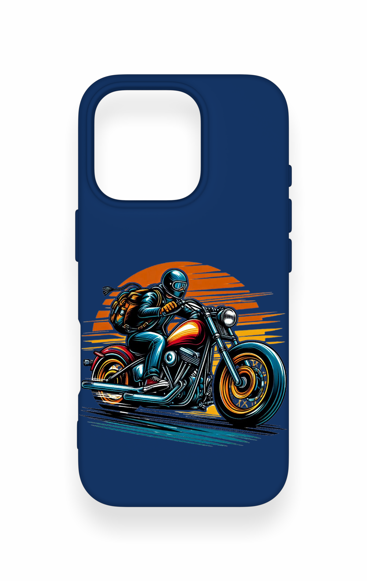 iPhone 16 Pro Uyumlu Moto Rider Desenli Silikon Kılıf