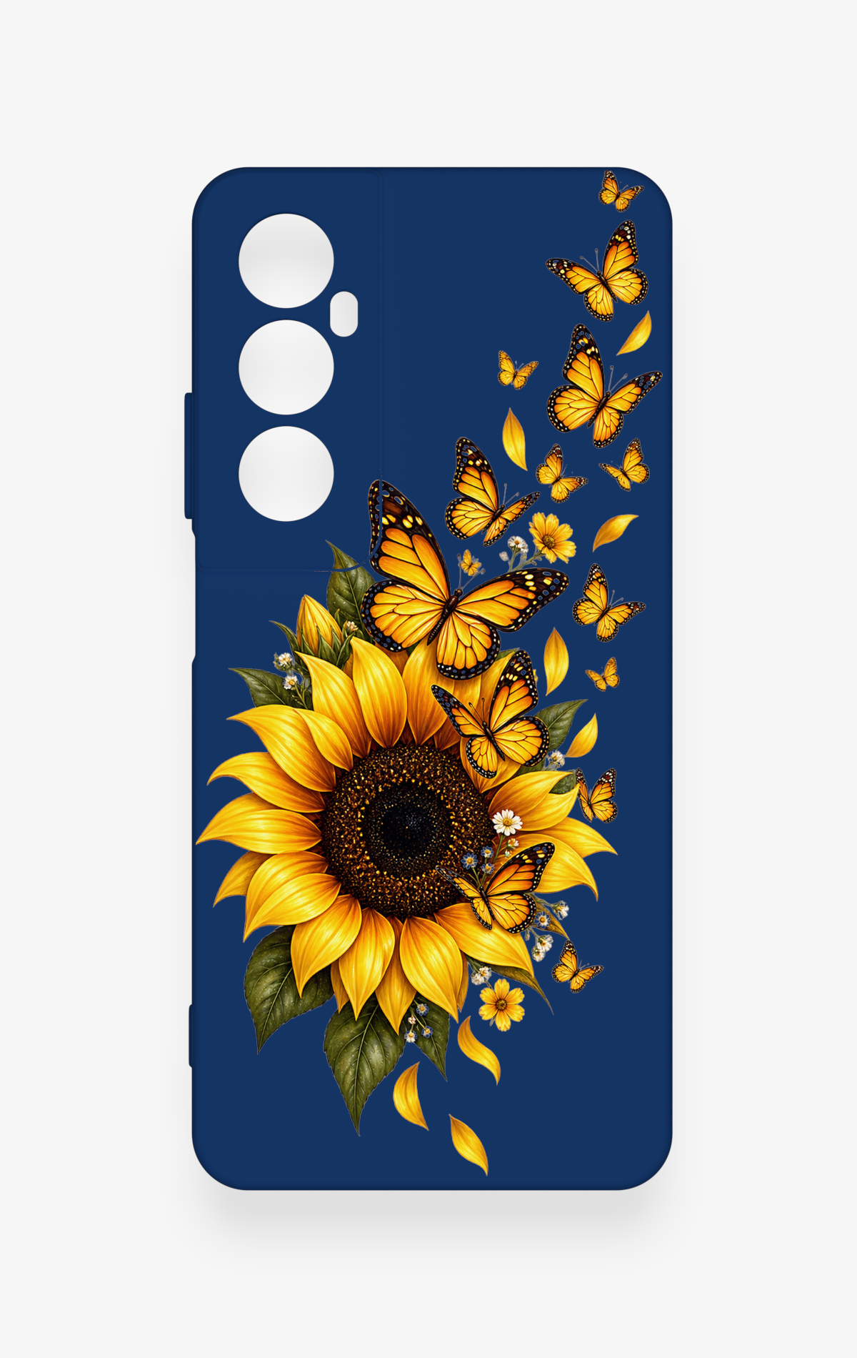 Realme C65 Uyumlu Ayçiçeği Desenli Silikon Kılıf