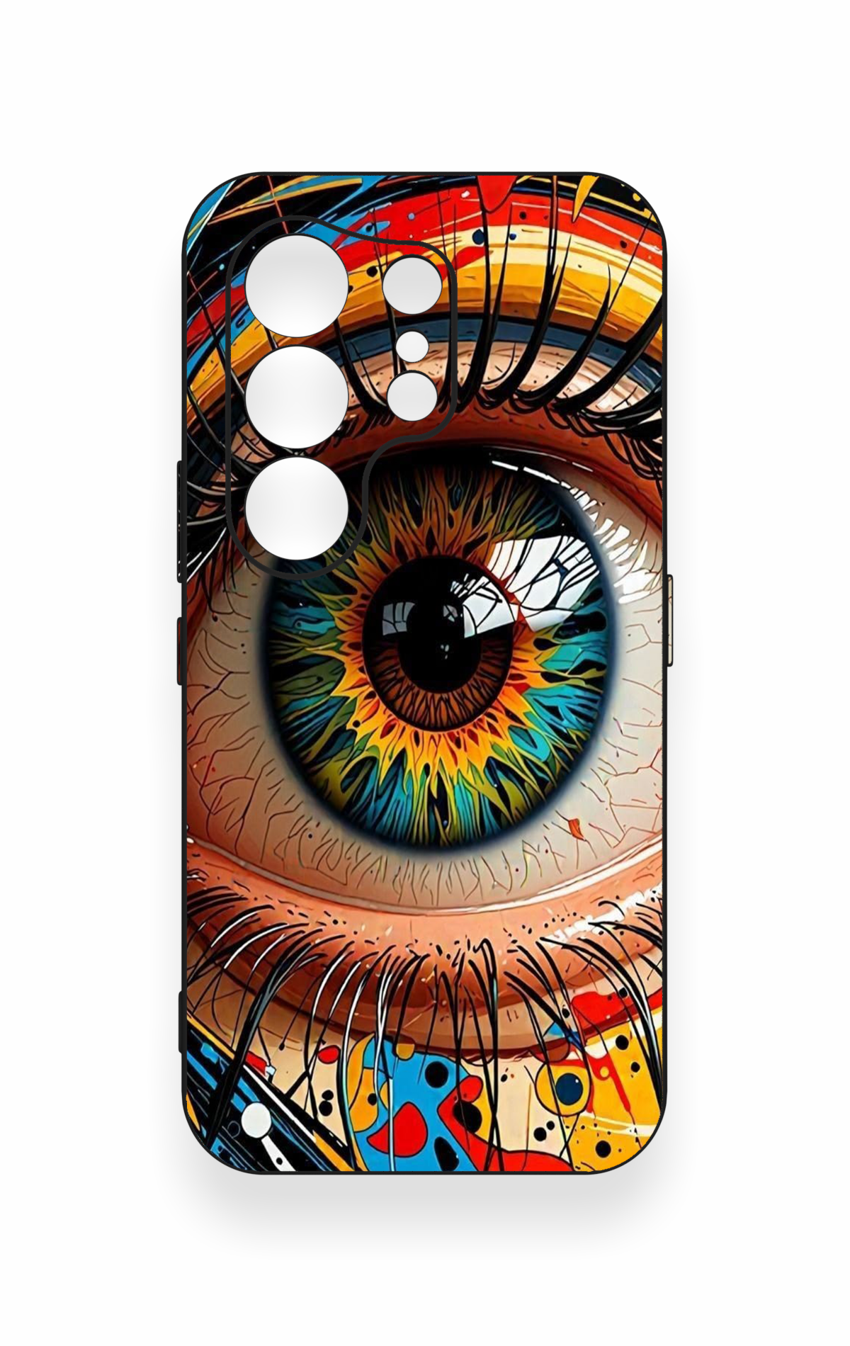 Tecno Camon 50 4G Uyumlu Renkli Göz Bebeği Desenli Silikon Kılıf