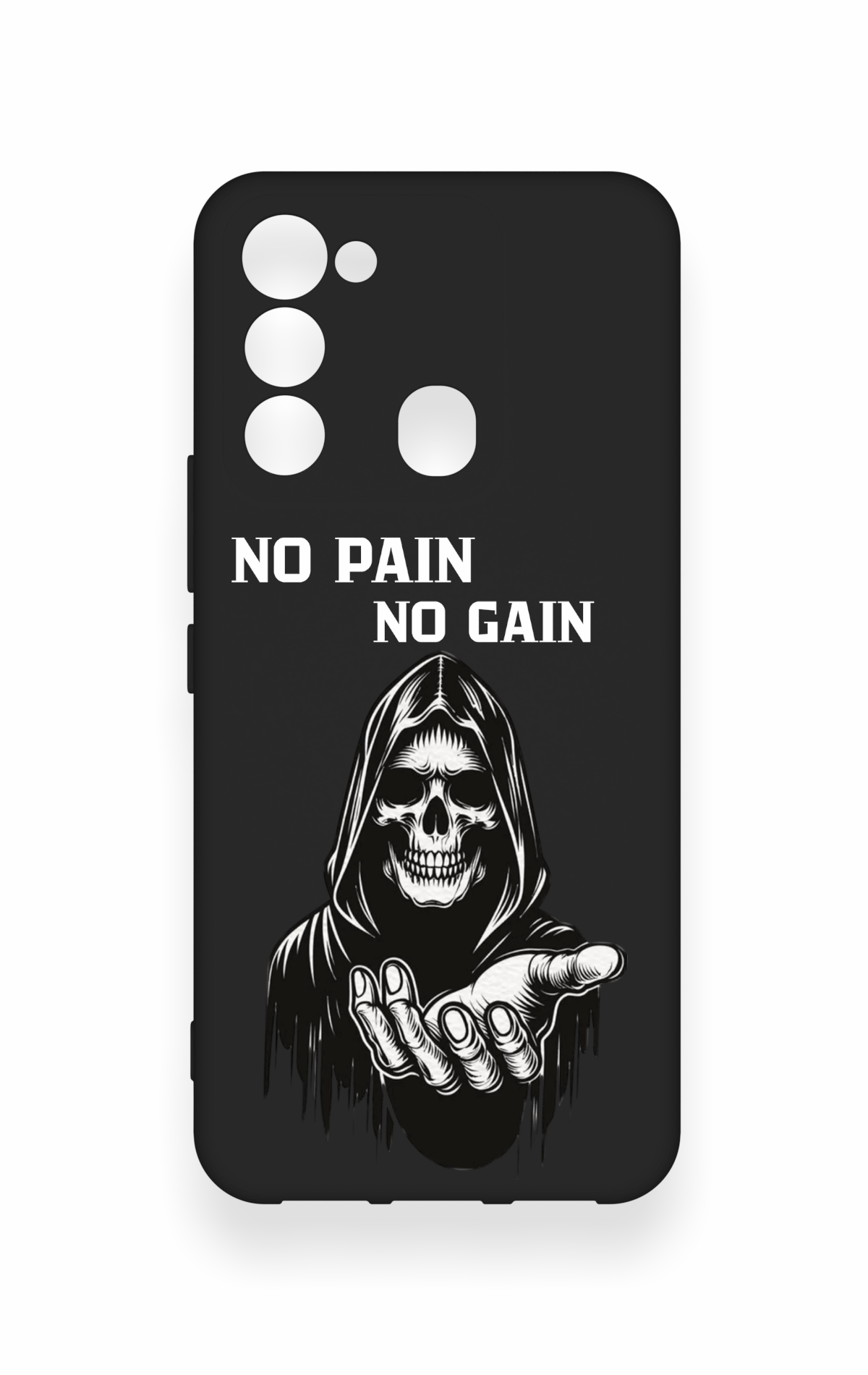 Tecno Spark 8C Uyumlu No Pain No Gain Desenli Silikon Kılıf