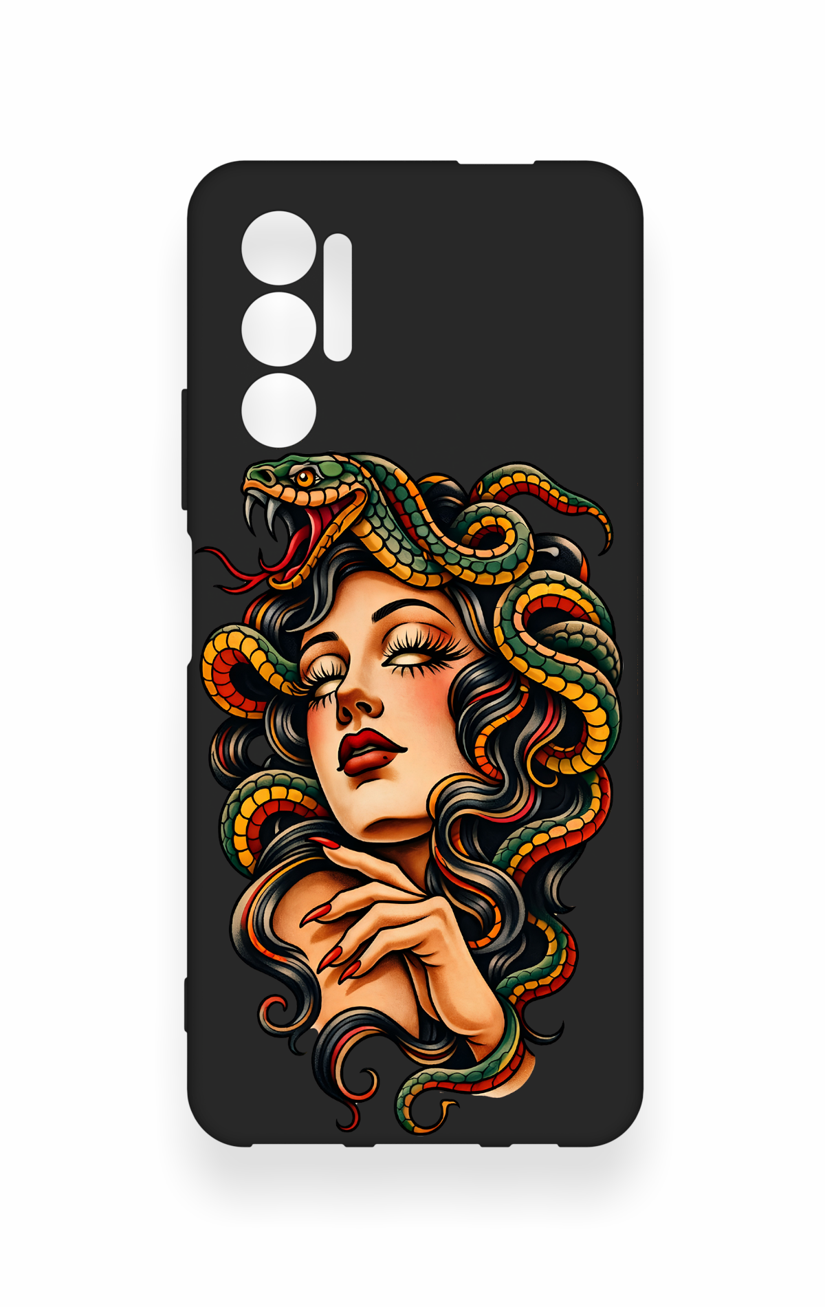 Tecno Pova 3 Uyumlu Medusa Desenli Silikon Kılıf