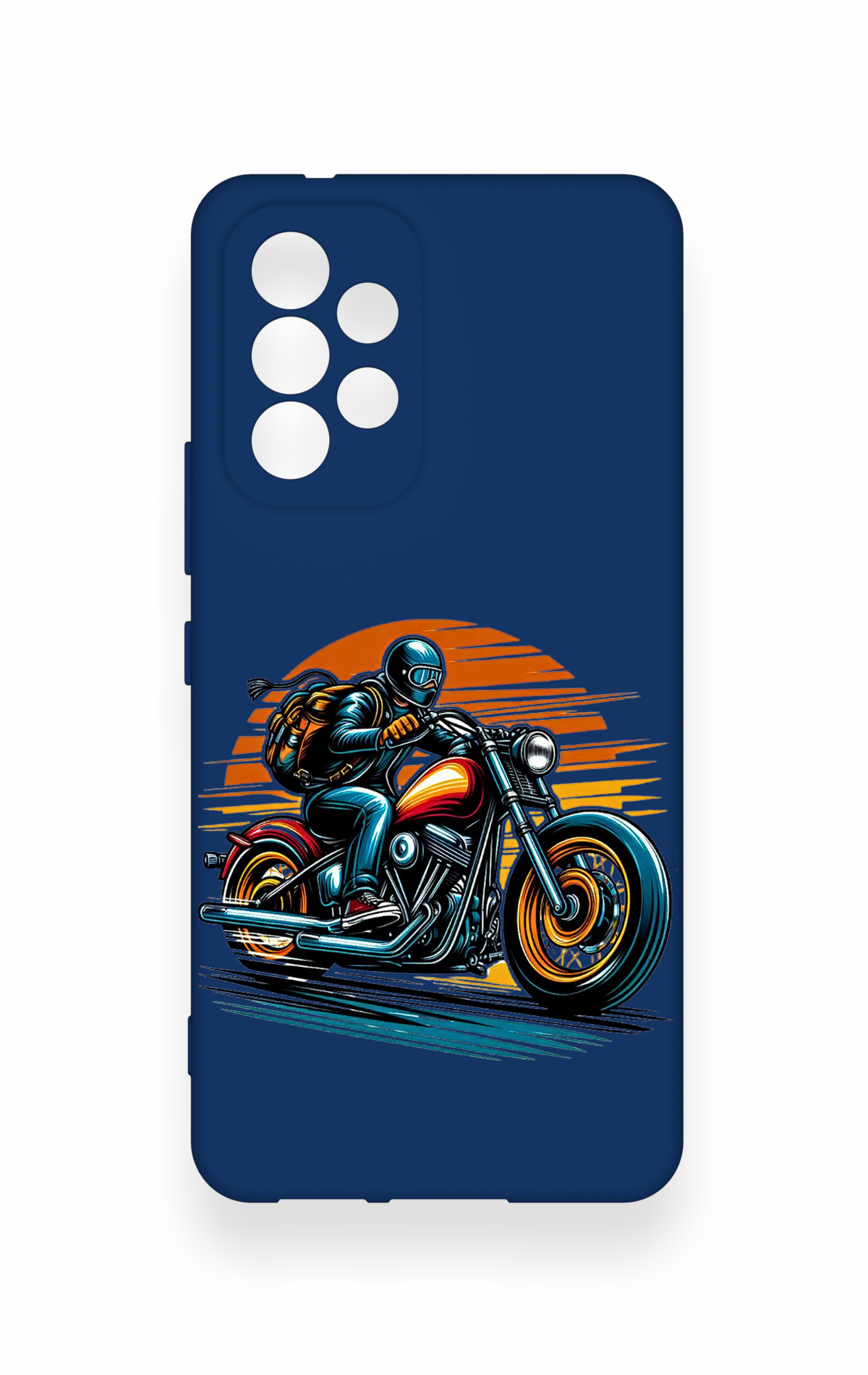 Samsung A53 Uyumlu Moto Rider Desenli Silikon Kılıf
