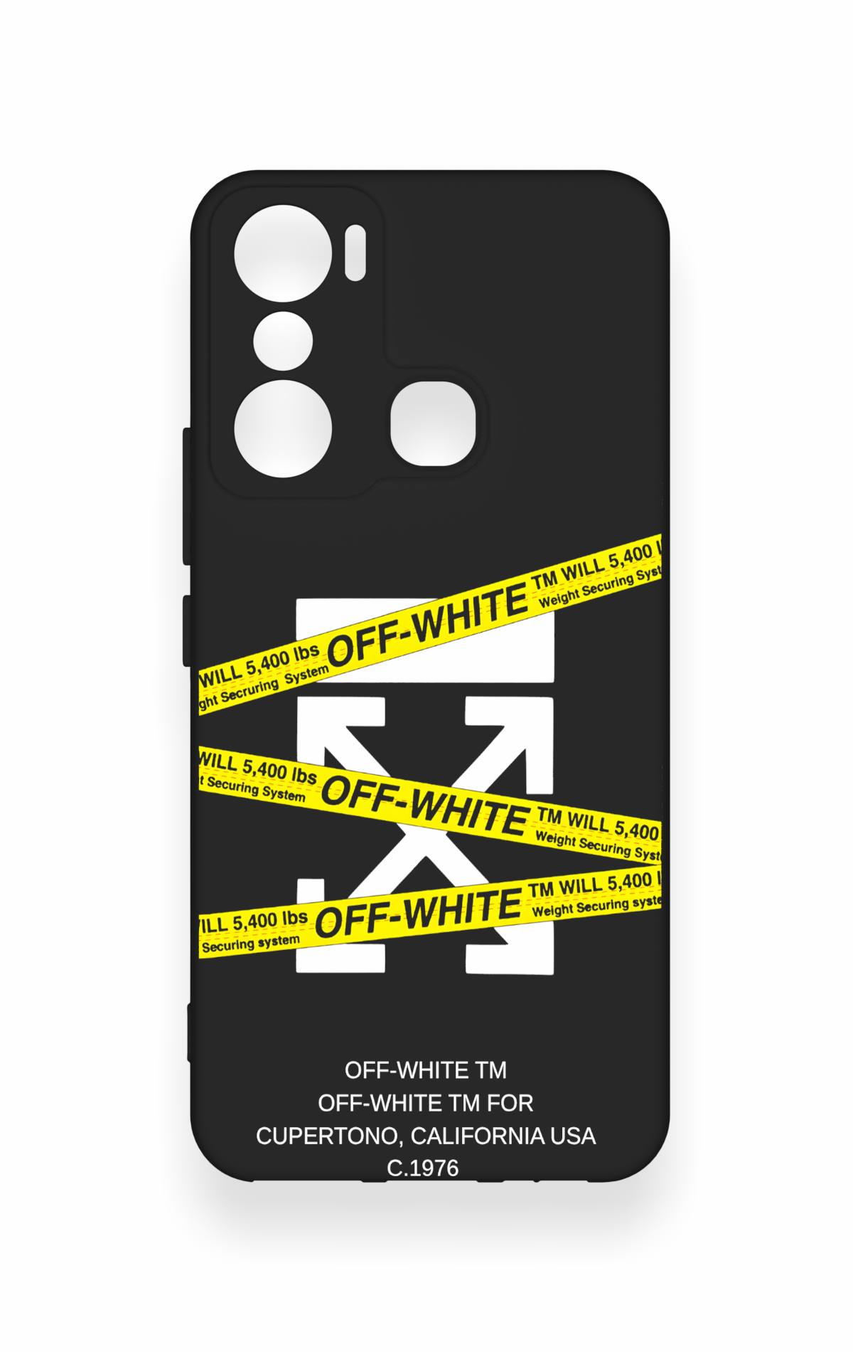 İnfinix Hot 20i Uyumlu Off White Desenli Silikon Kılıf