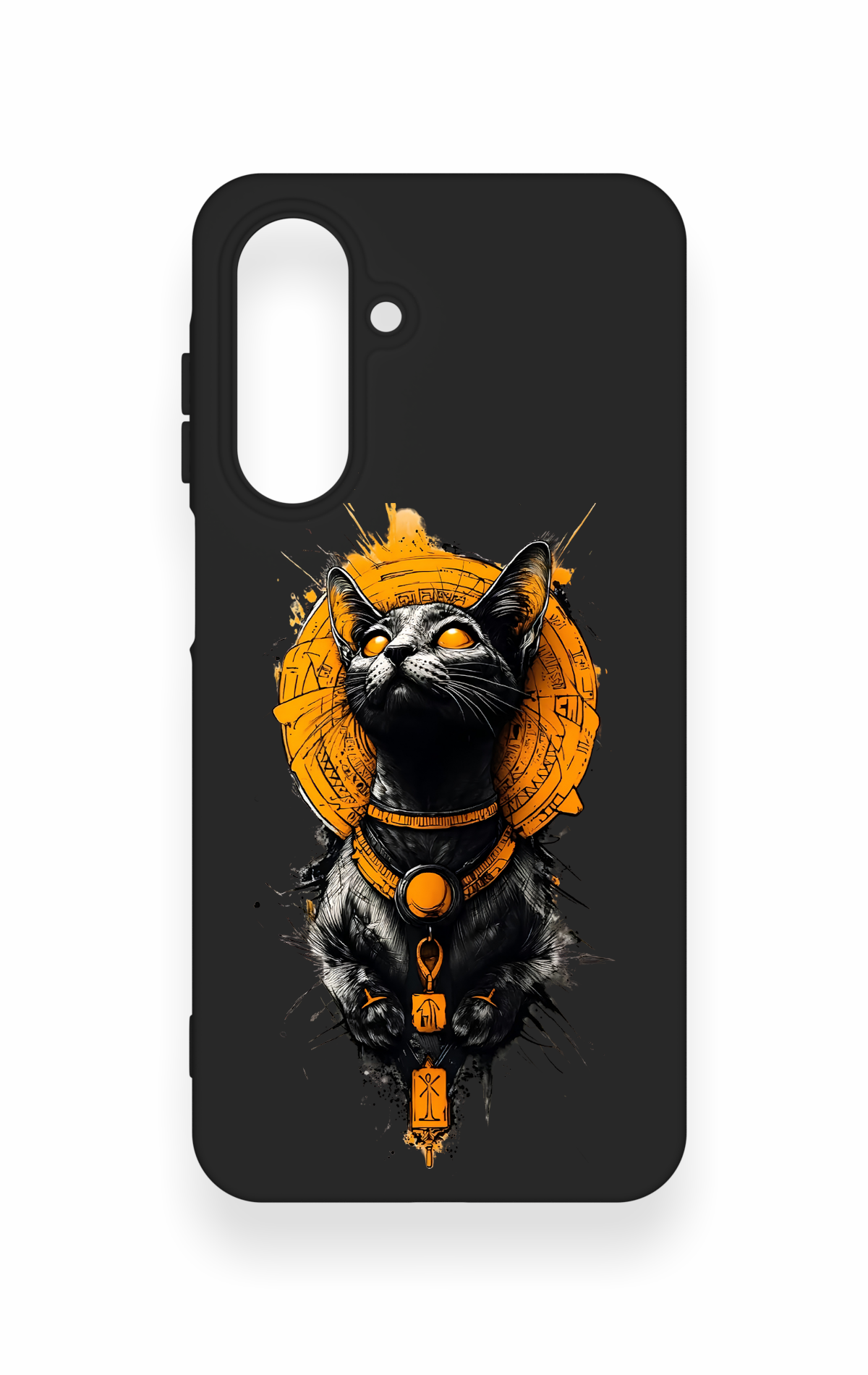 Samsung A26 Uyumlu Mısırlı Kedi Tanrısı Desenli Silikon Kılıf