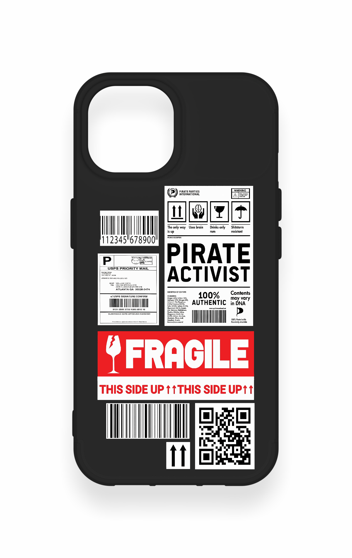 iPhone 15 Uyumlu Fragile Desenli Silikon Kılıf