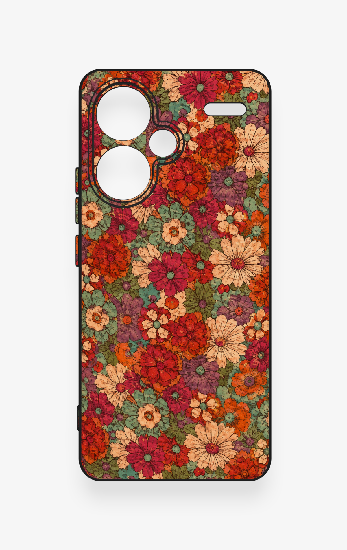 Redmi Note 13 Pro Plus Uyumlu Pastel Çiçek Bahçesi Desenli Silikon Kılıf