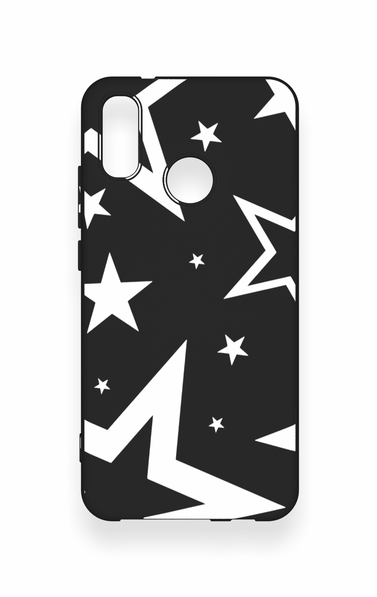 Huawei P20 Lite Uyumlu Siyah Mega Star Desenli Silikon Kılıf