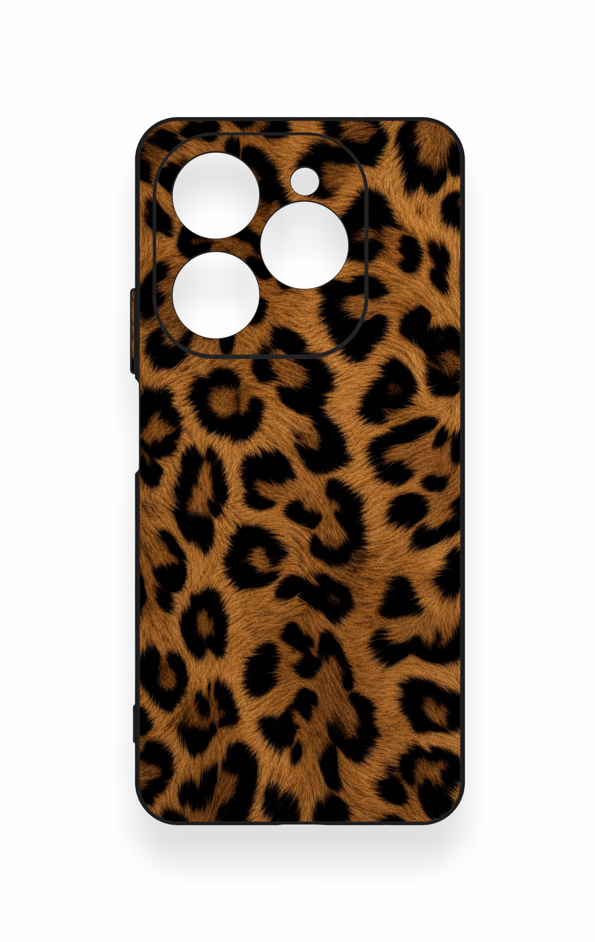 Tecno Spark 20 Pro Uyumlu Koyu Leopar Deri Desenli Silikon Kılıf