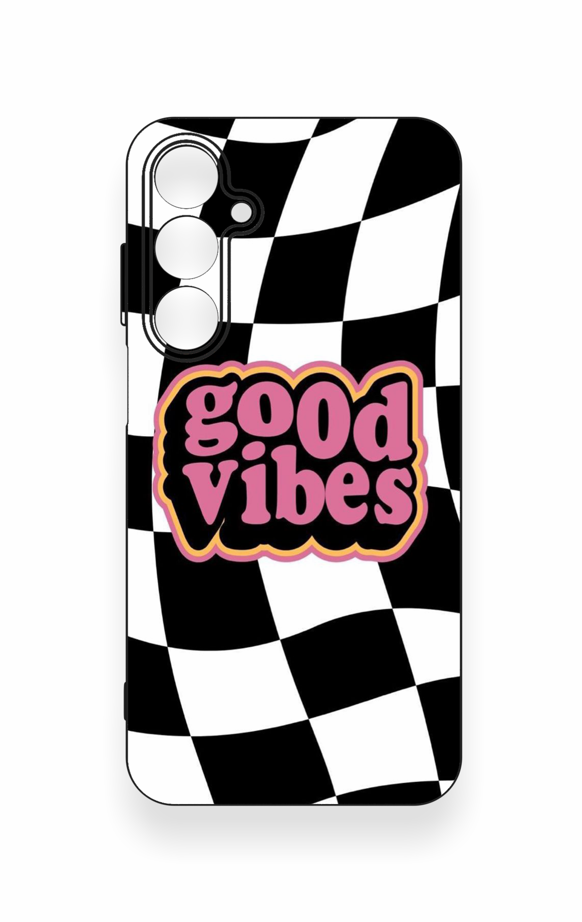Samsung A55 Uyumlu Black Good Vibes Desenli Silikon Kılıf