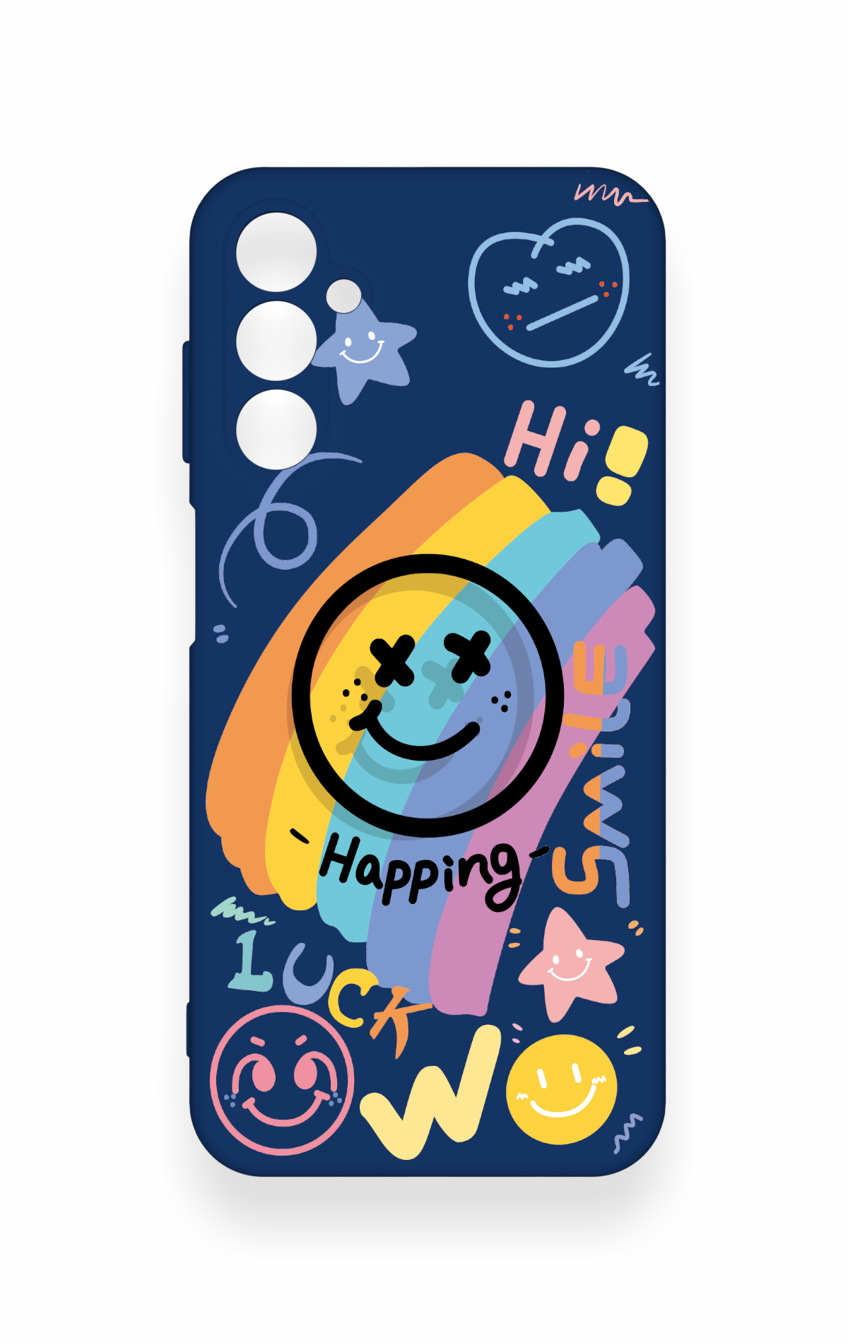Samsung M14 Uyumlu Happing Smile Desenli Silikon Kılıf