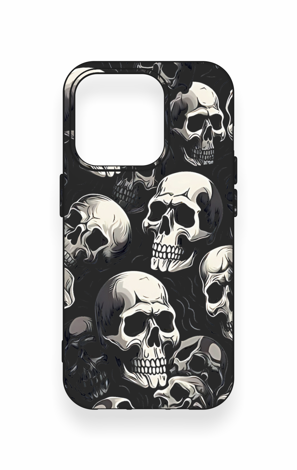 iPhone 15 Pro Uyumlu Kuru Kafa Desenli Silikon Kılıf