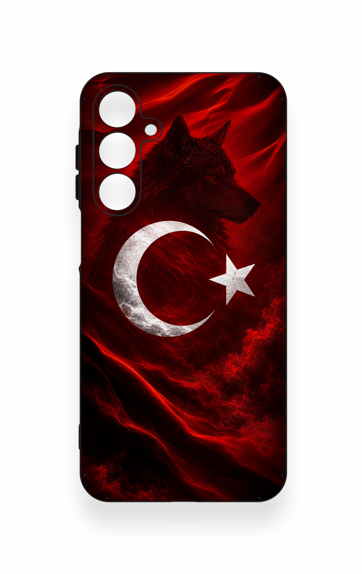 Samsung A16 Uyumlu Kurt Türk Bayrağı Desenli Silikon Kılıf