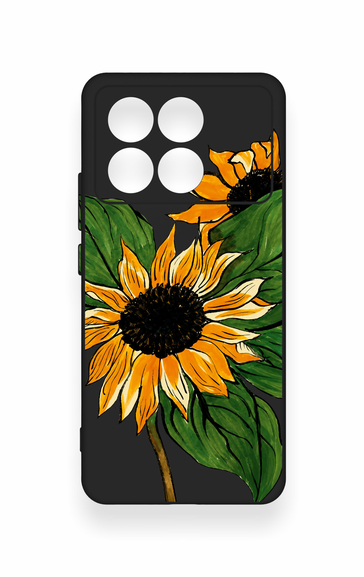 Poco X6 Pro Uyumlu Ay Çiçeği Desenli Silikon Kılıf