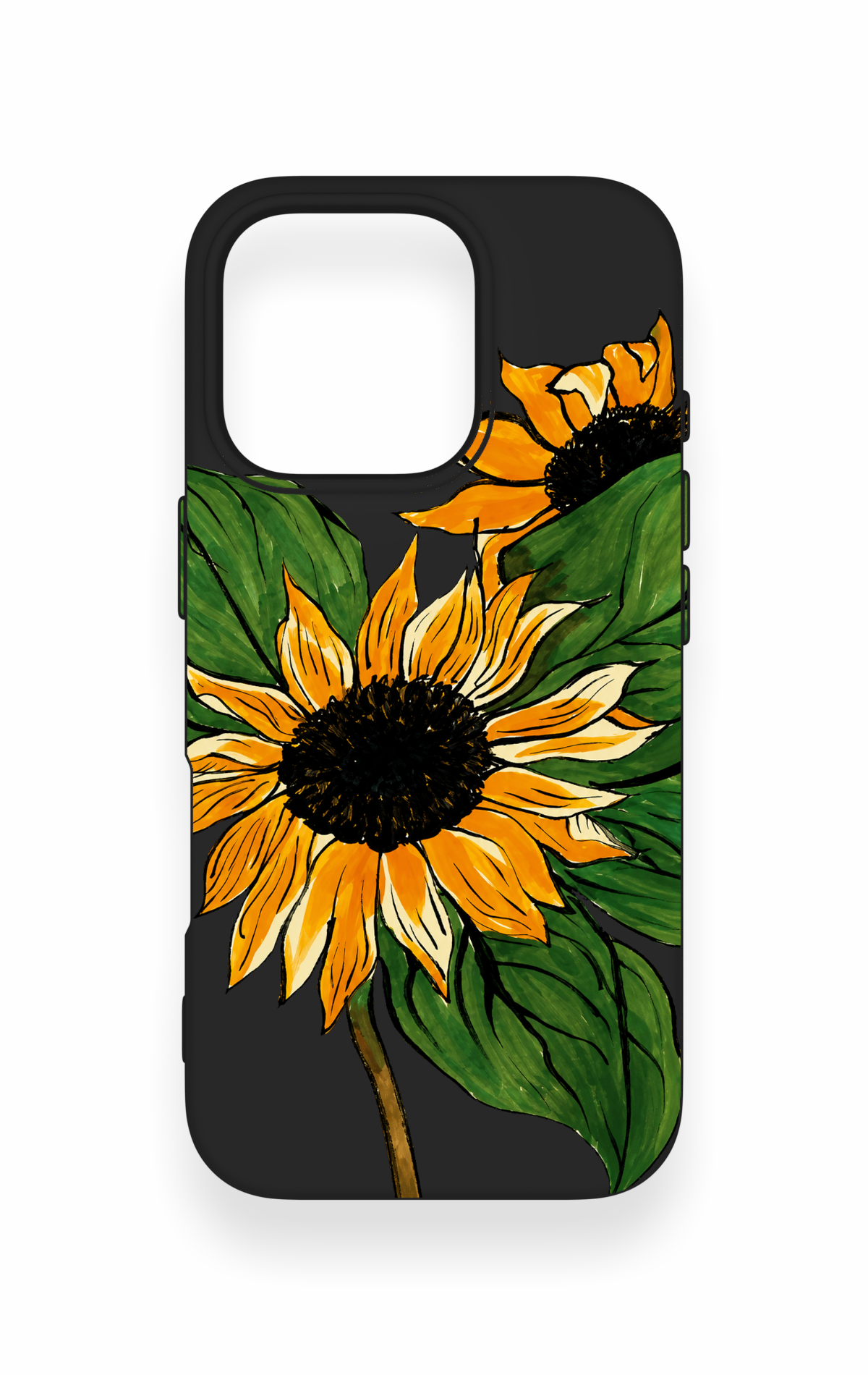 iPhone 16 Pro Uyumlu Ay Çiçeği Desenli Silikon Kılıf