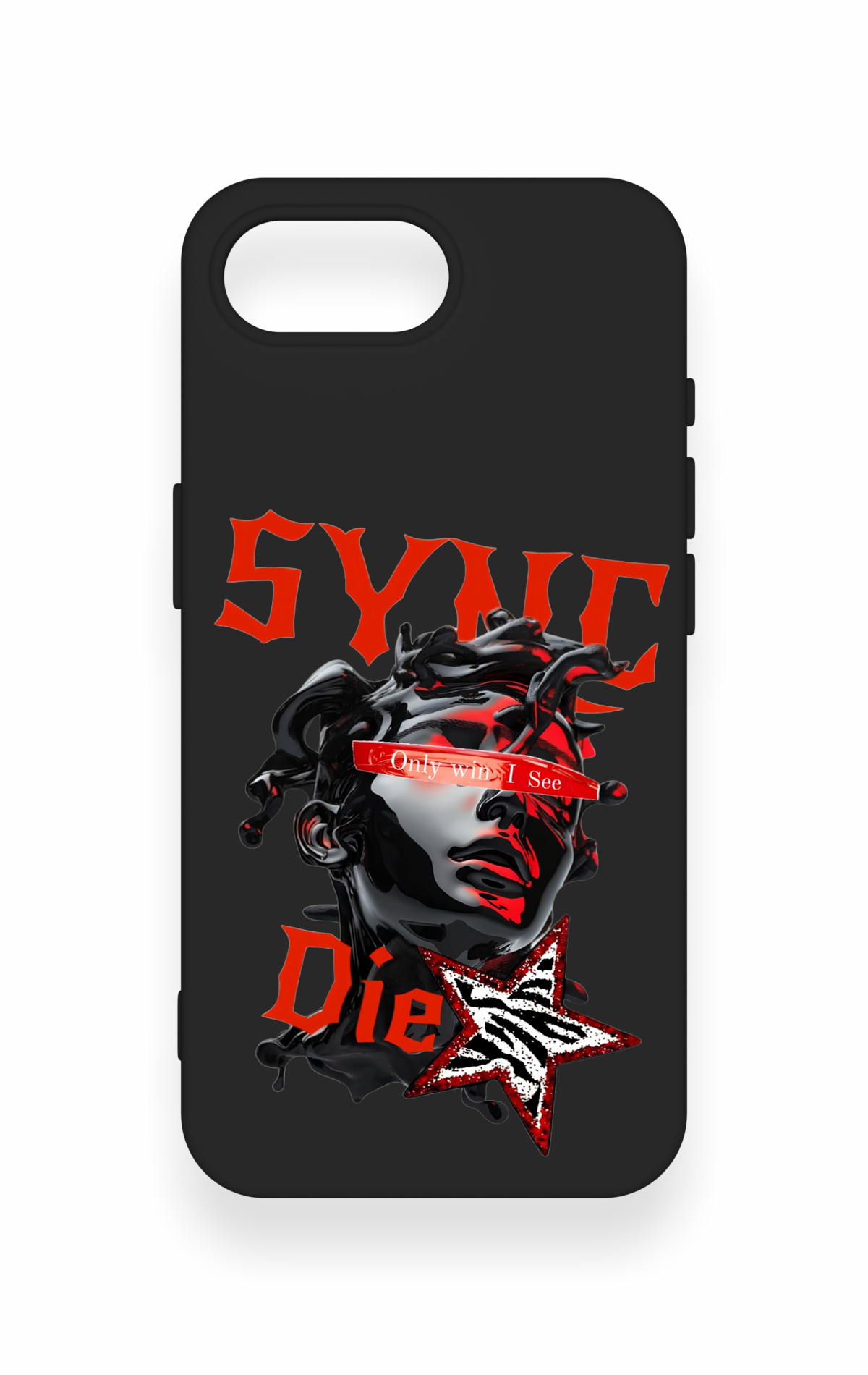 iPhone 16E Uyumlu Sync Die Desenli Silikon Kılıf