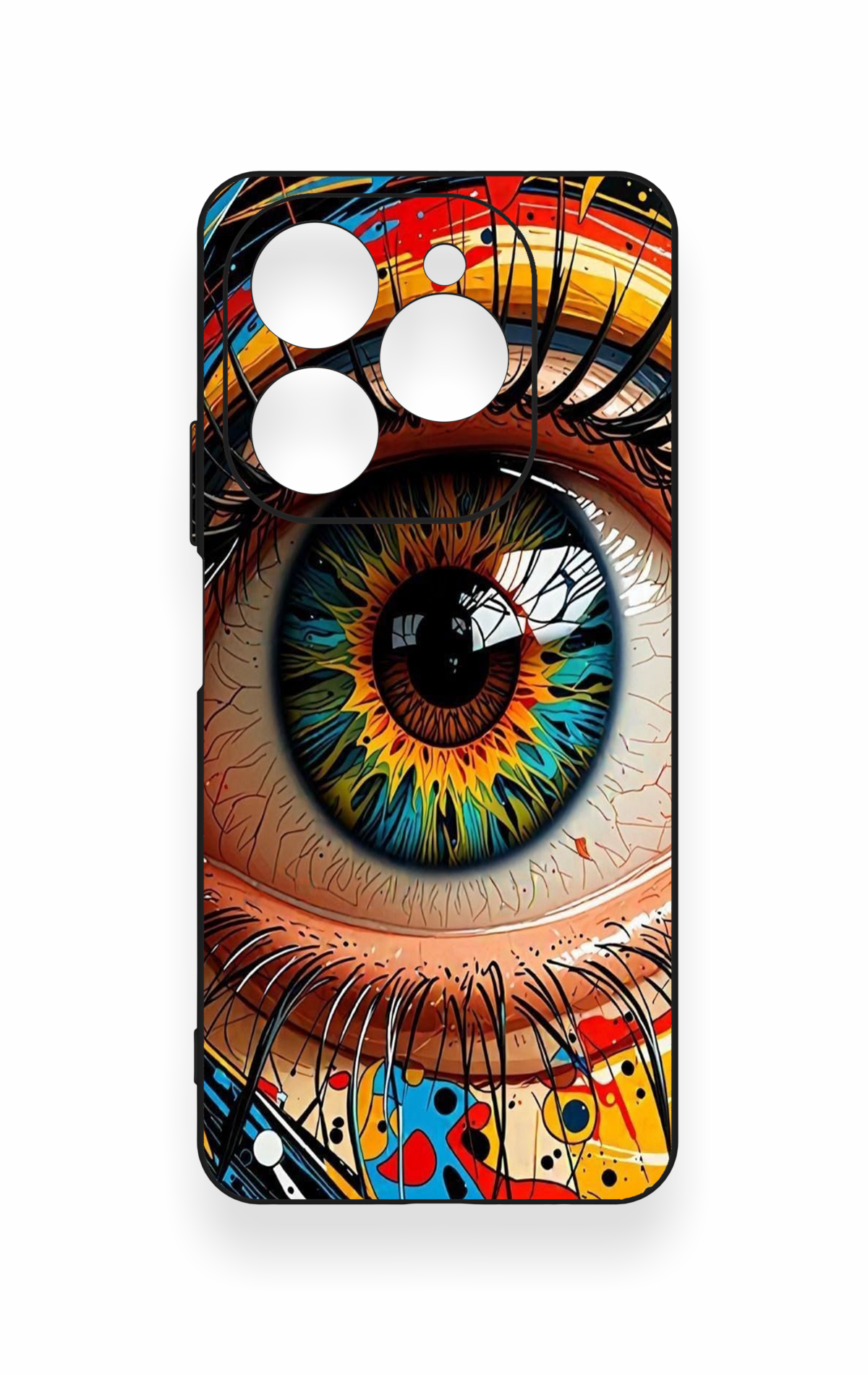 Tecno Spark 20 Pro Uyumlu Renkli Göz Bebeği Desenli Silikon Kılıf