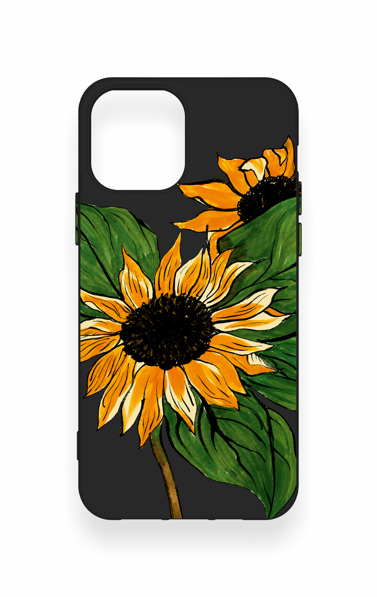 iPhone 12-12PRO Uyumlu Ay Çiçeği Desenli Silikon Kılıf