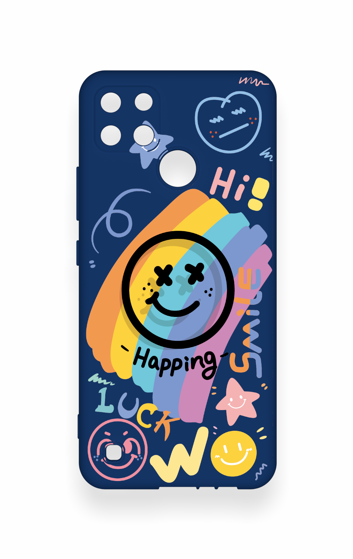 Realme C21Y Uyumlu Happing Smile Desenli Silikon Kılıf
