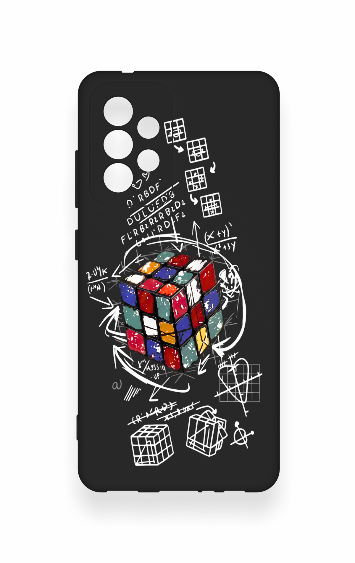 Samsung A52 Uyumlu Rubik Küb Desenli Silikon Kılıf