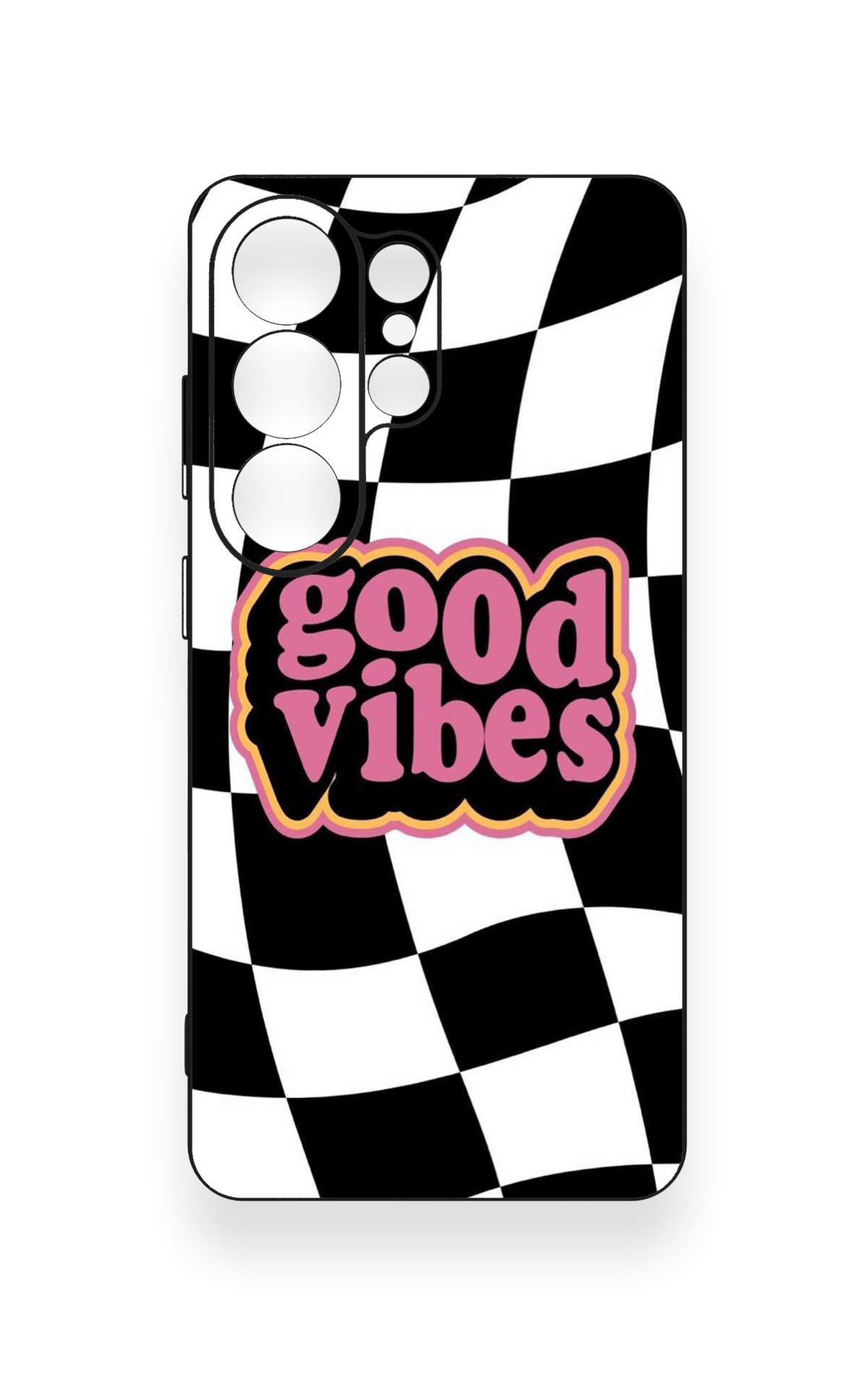 Samsung S26 Ultra Uyumlu Black Good Vibes Desenli Silikon Kılıf