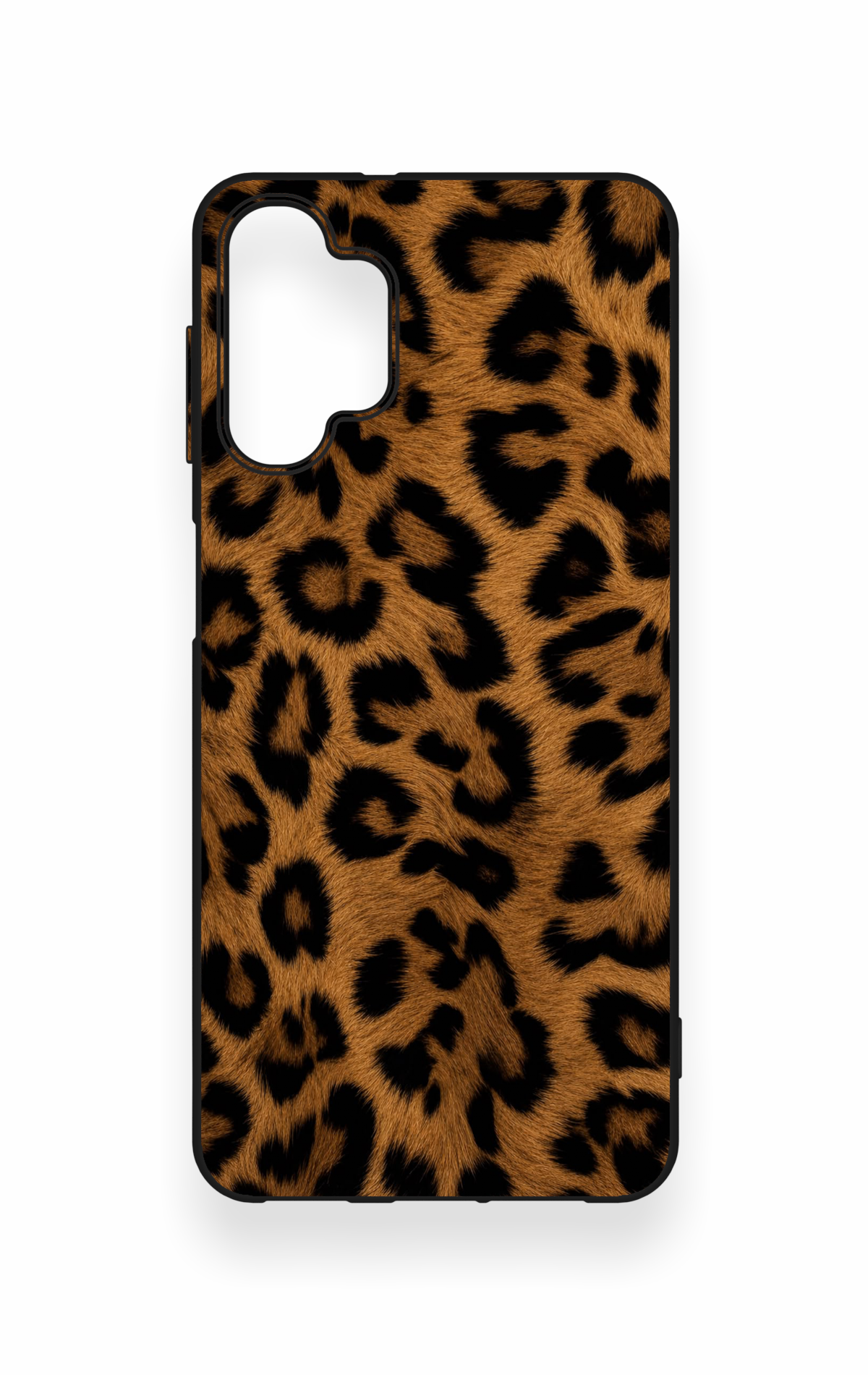 Samsung A32 Uyumlu Koyu Leopar Deri Desenli Silikon Kılıf