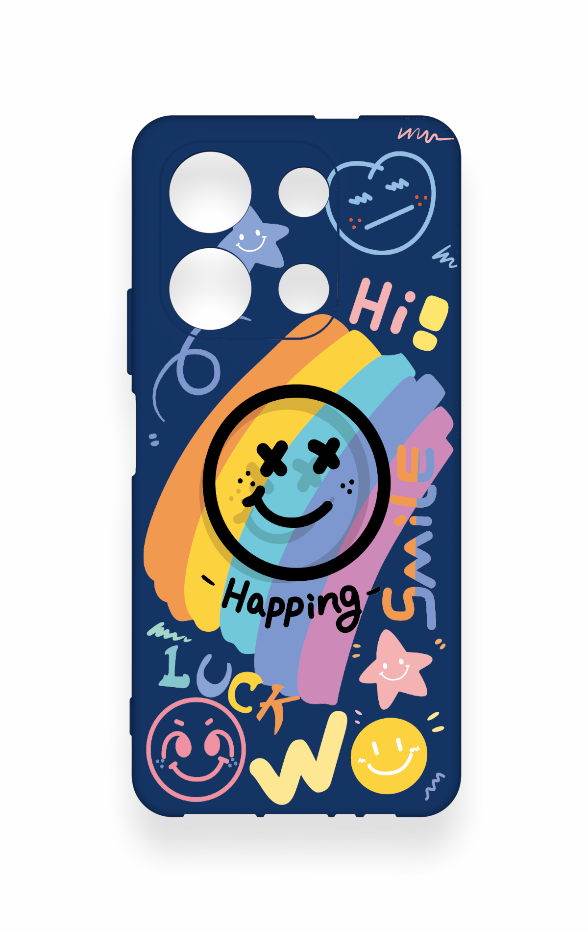 İnfinix Note 30 Uyumlu Happing Smile Desenli Silikon Kılıf