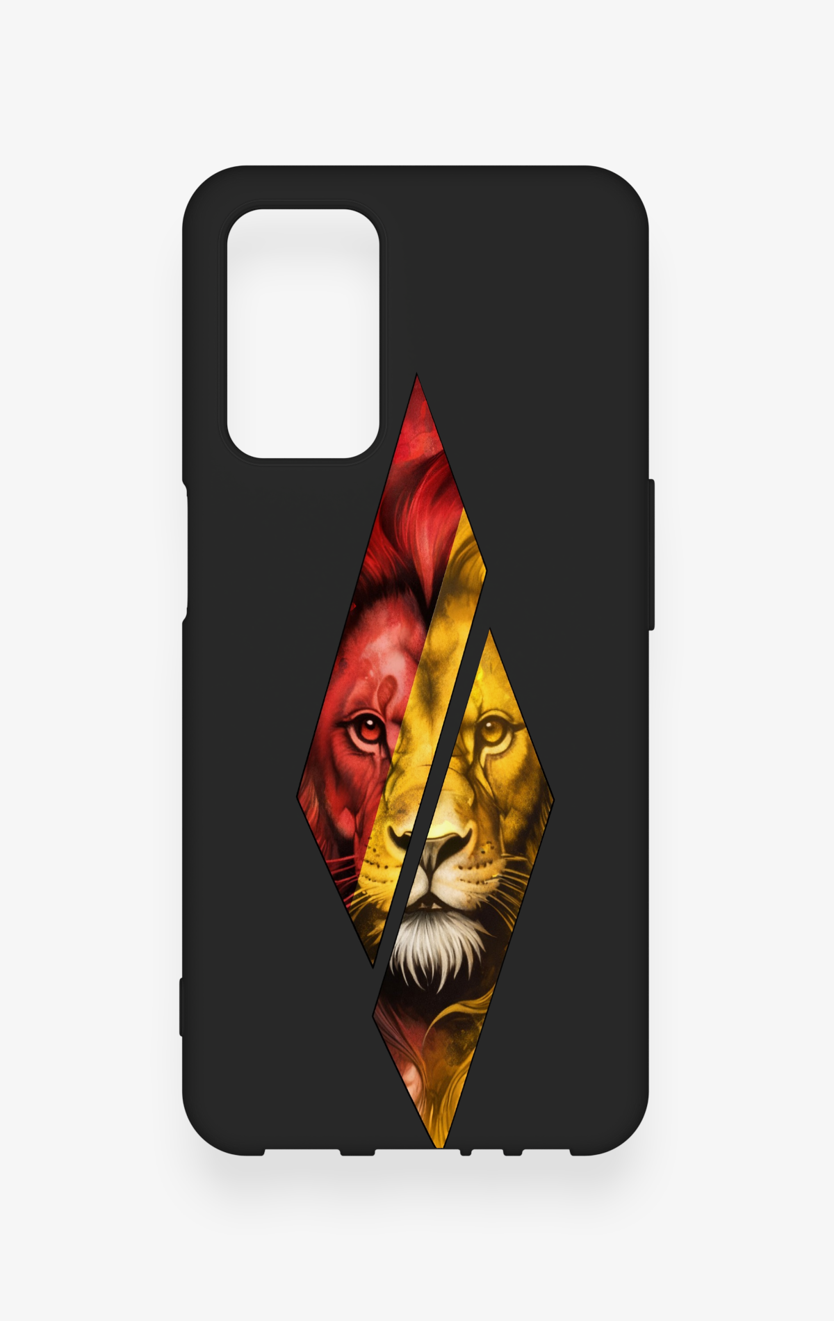 Oppo A55 Uyumlu Kesik Aslan Desenli Silikon Kılıf