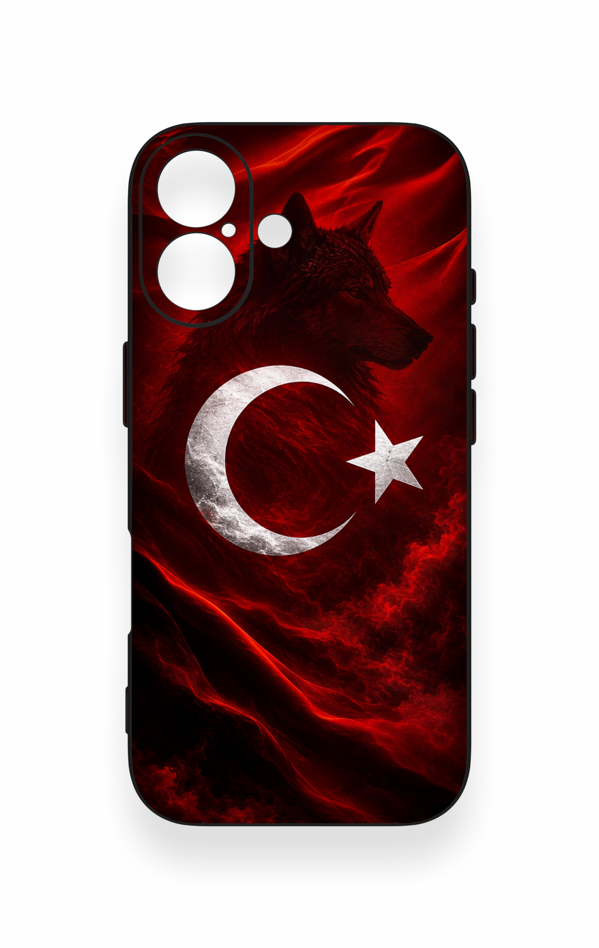 iPhone 17 Uyumlu Kurt Türk Bayrağı Desenli Silikon Kılıf