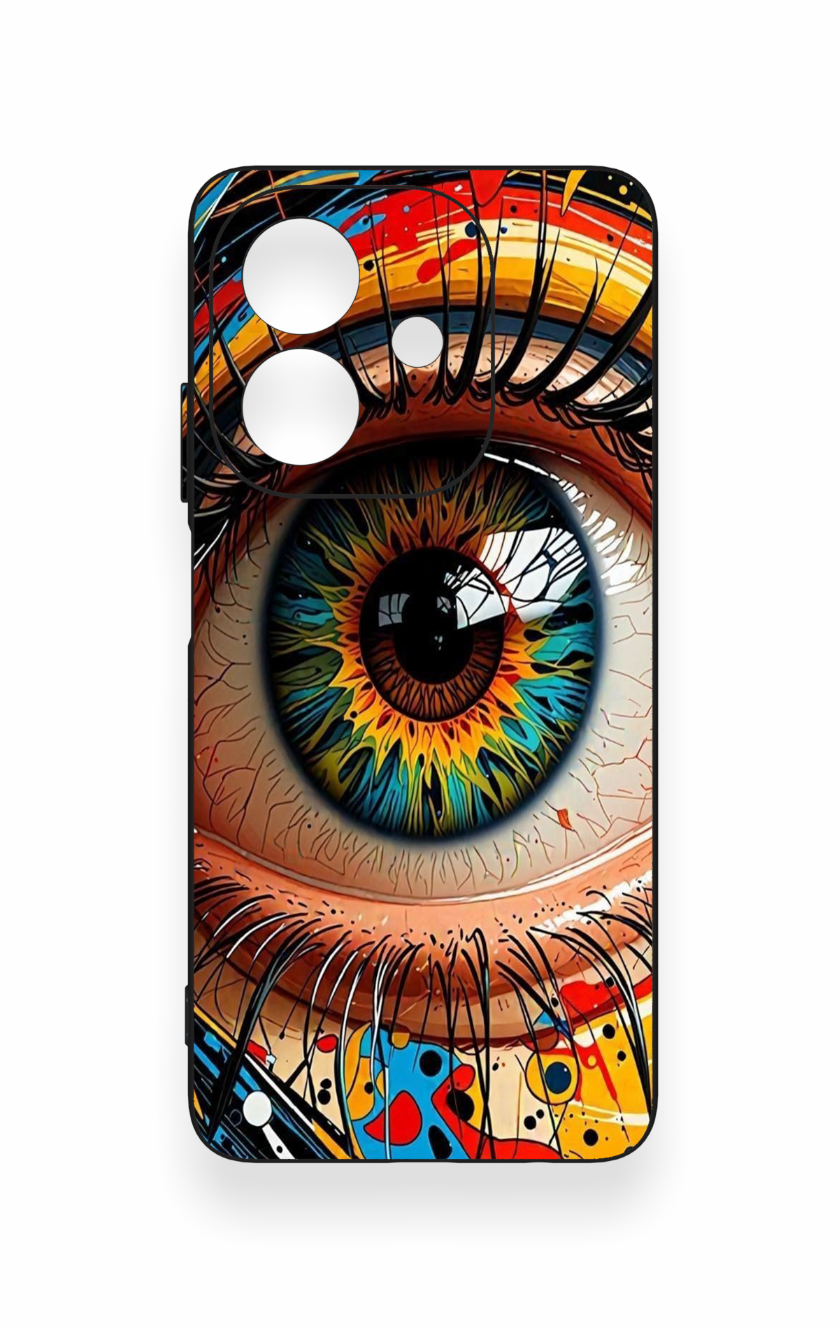 Oppo A3 Uyumlu Renkli Göz Bebeği Desenli Silikon Kılıf