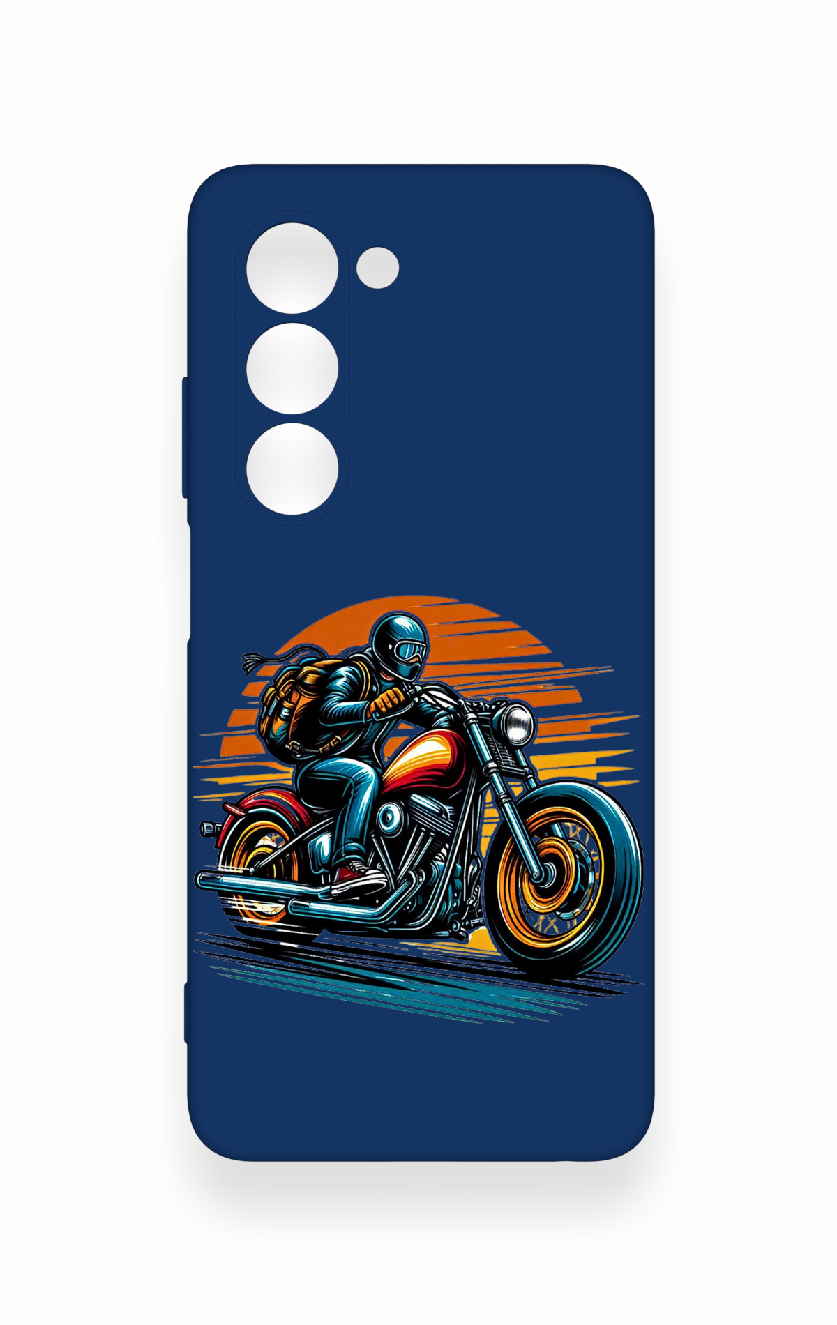 Oppo A5 5G Uyumlu Moto Rider Desenli Silikon Kılıf
