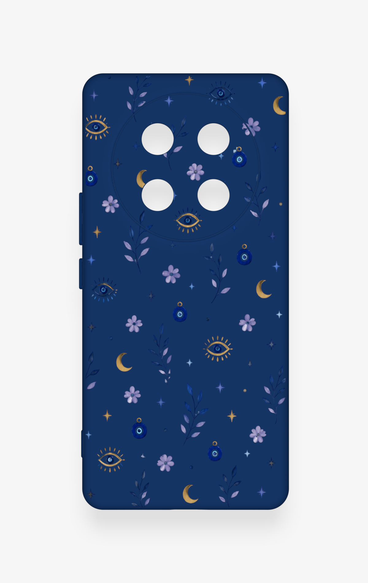 Honor Magic 7 Lite 5G Uyumlu Mavi Nazar Papatya Desenli Silikon Kılıf