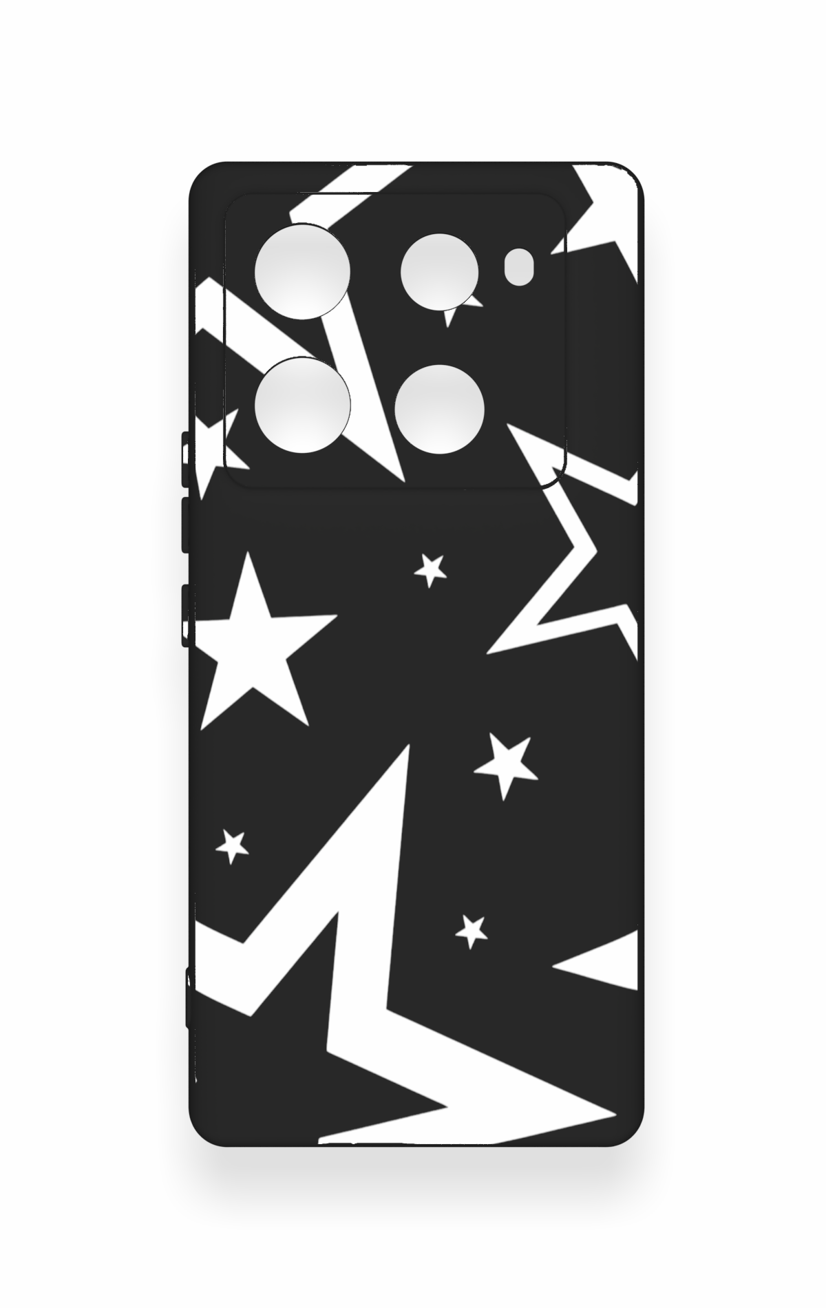 İnfinix Note 40 Pro Uyumlu Siyah Mega Star Desenli Silikon Kılıf