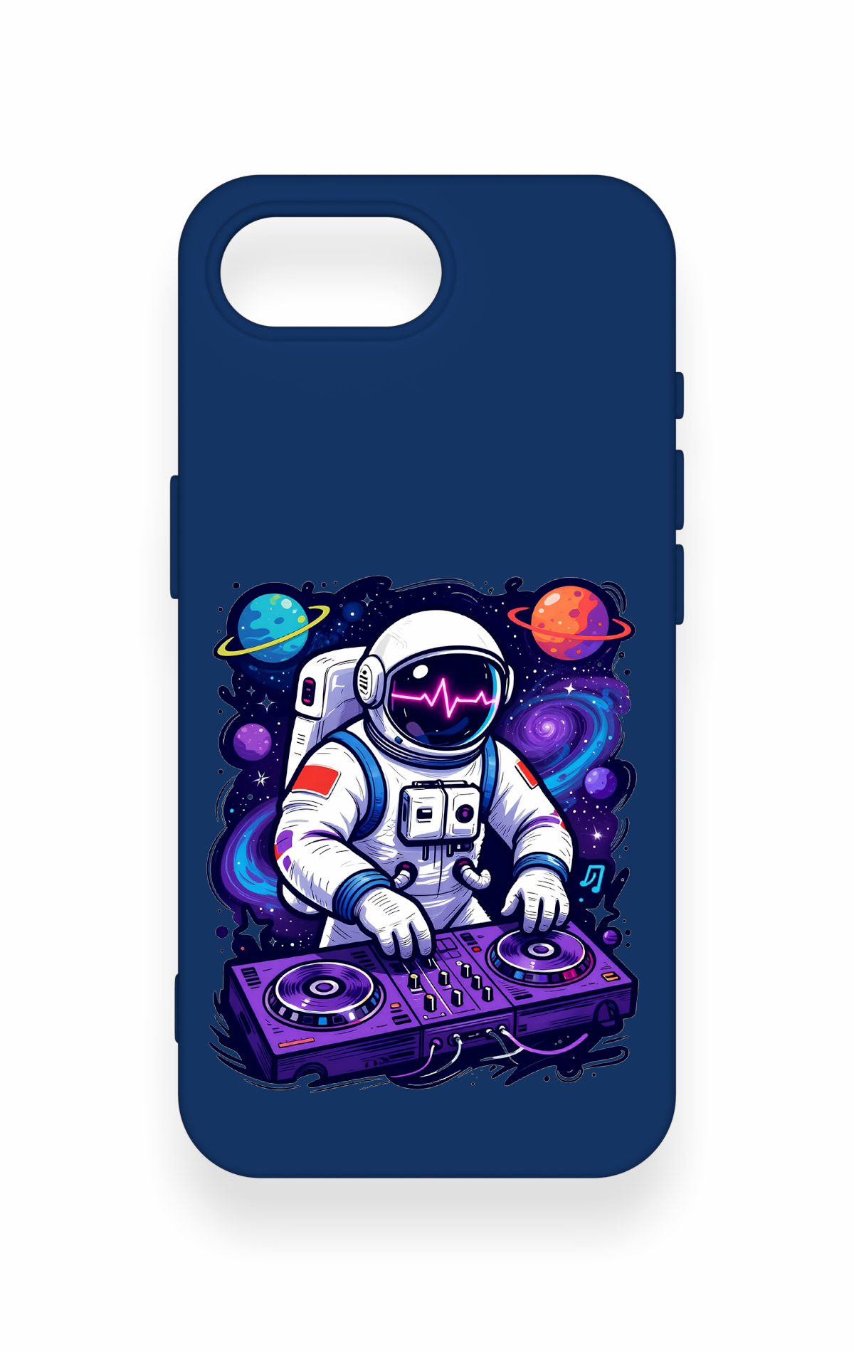 iPhone 16E Uyumlu Astronot DJ Desenli Silikon Kılıf