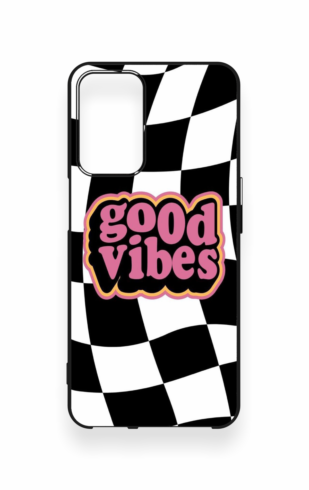 Oppo A16 Uyumlu Black Good Vibes Desenli Silikon Kılıf