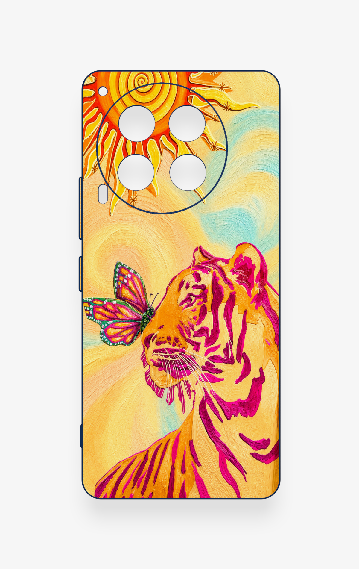 Tecno Camon 30 Uyumlu Güneşin Kaplanı Desenli Silikon Kılıf