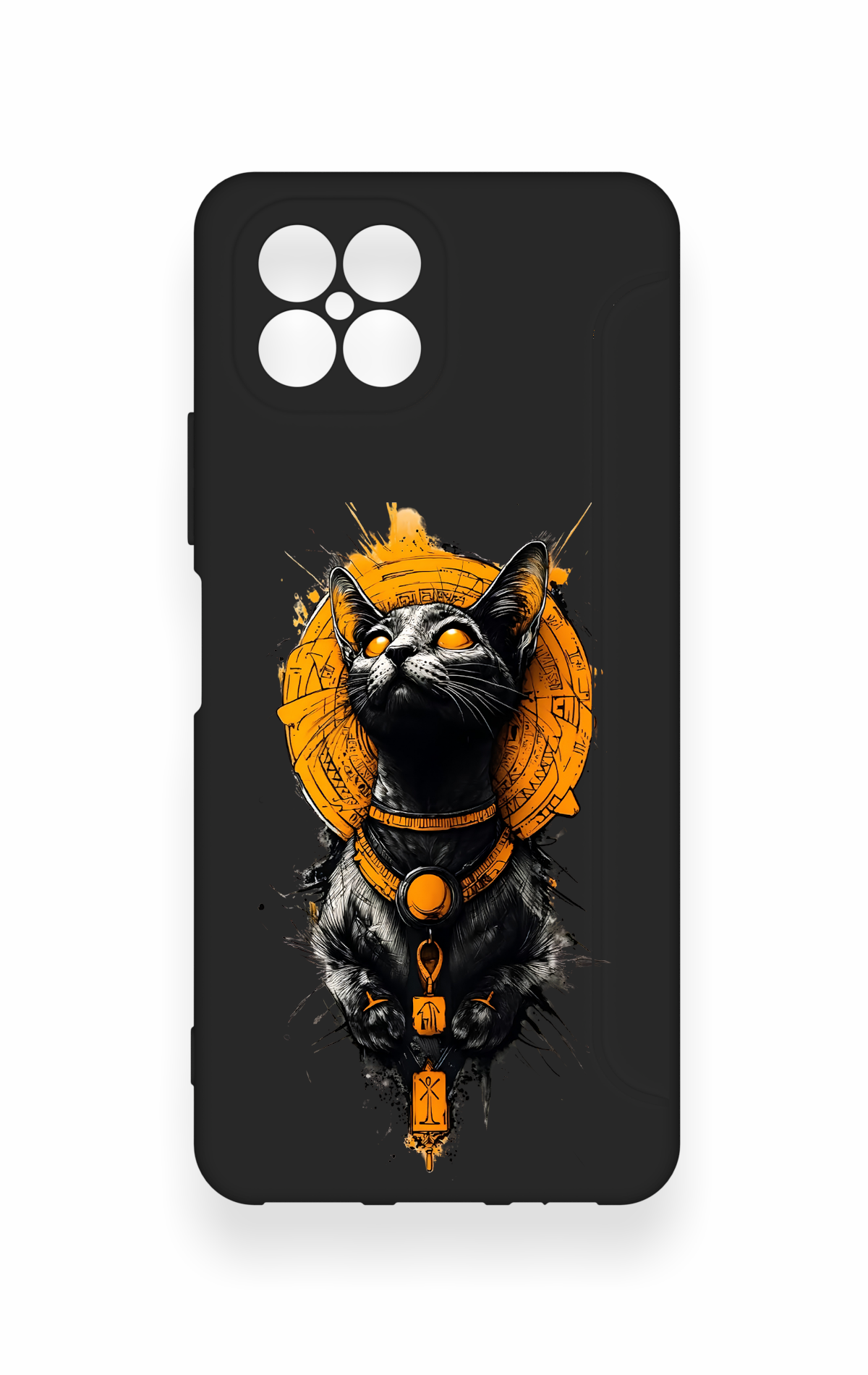 Omix X600 Uyumlu Mısırlı Kedi Tanrısı Desenli Silikon Kılıf
