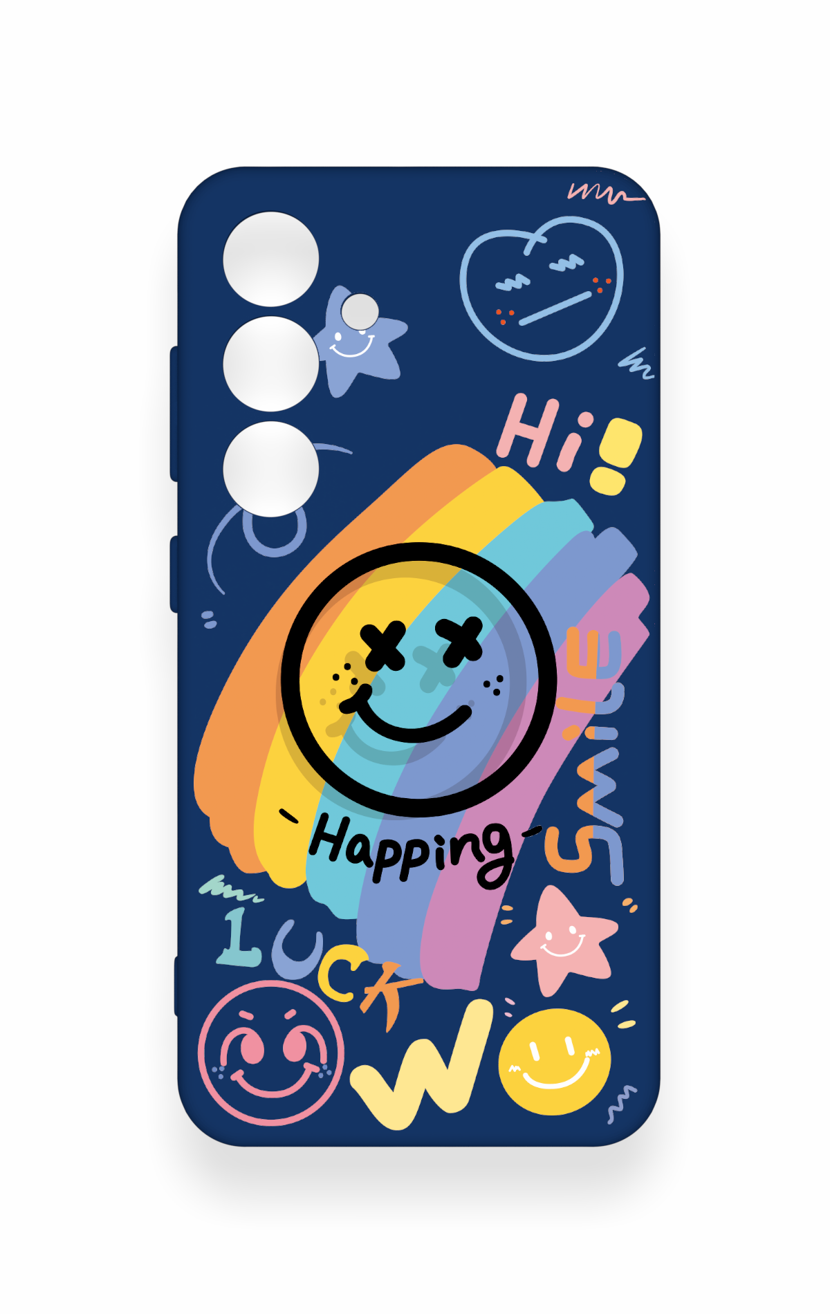 Samsung S24 Uyumlu Happing Smile Desenli Silikon Kılıf