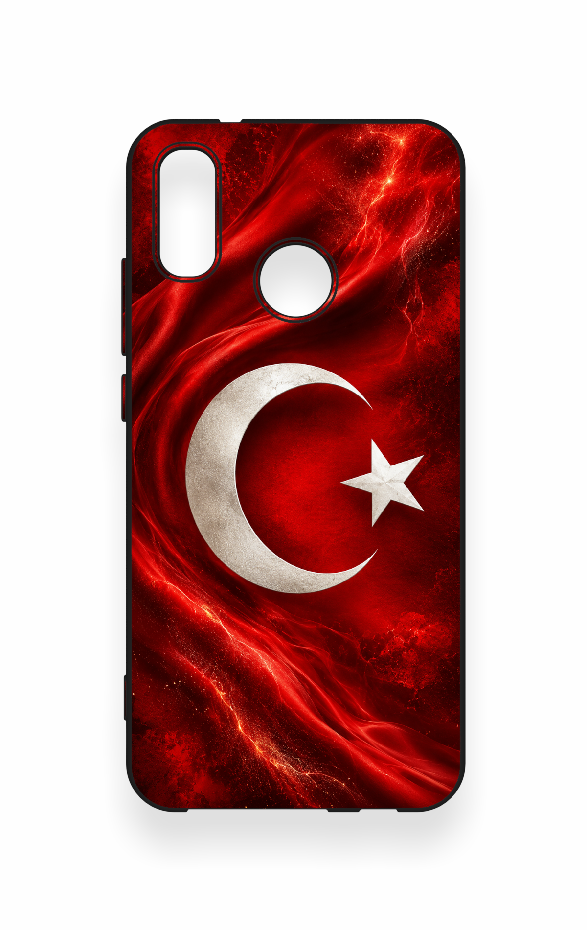 Huawei P20 Lite Uyumlu Türk Bayrağı Desenli Silikon Kılıf