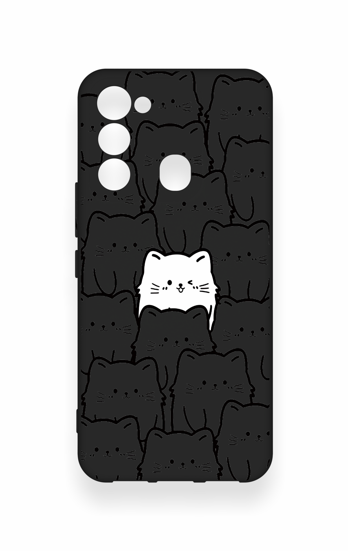 Tecno Spark 8C Uyumlu Many Cats Desenli Silikon Kılıf