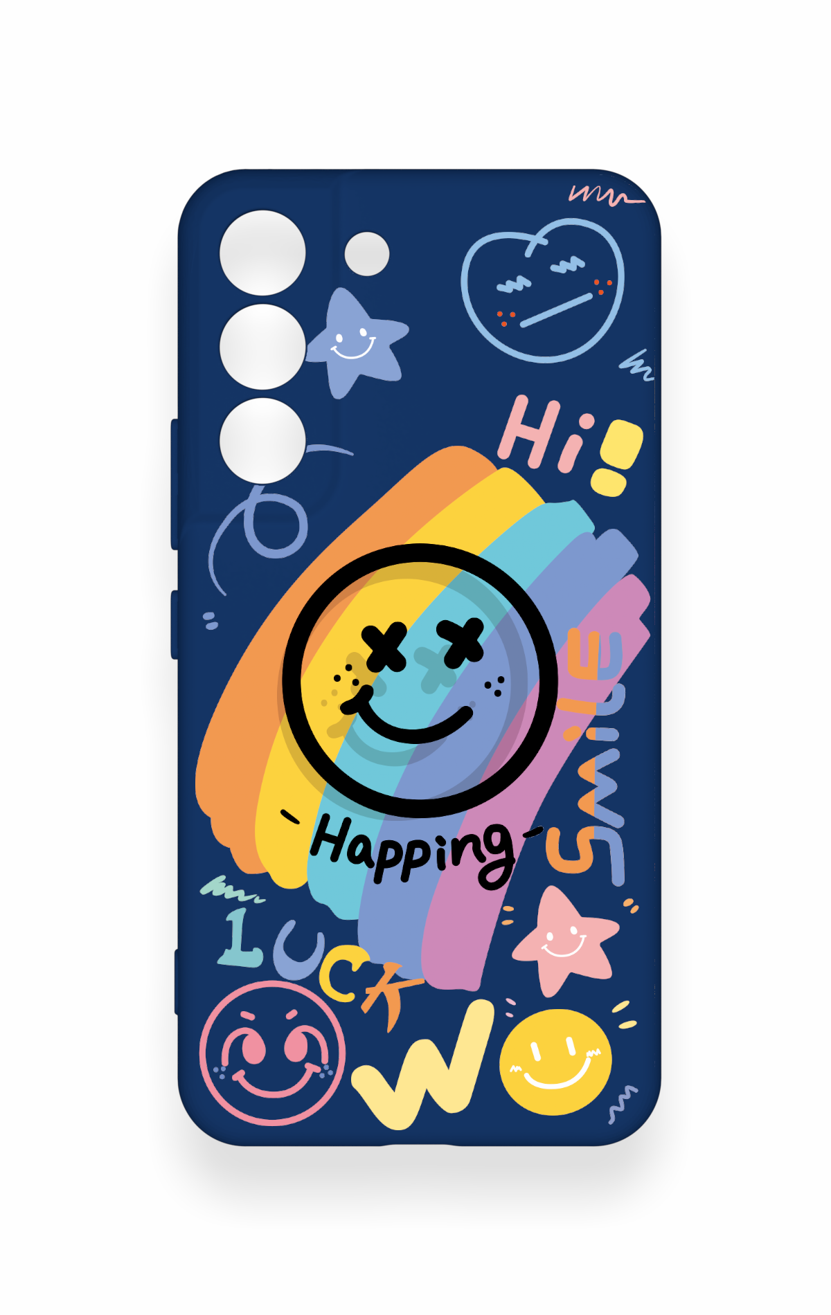 Samsung S22 Uyumlu Happing Smile Desenli Silikon Kılıf