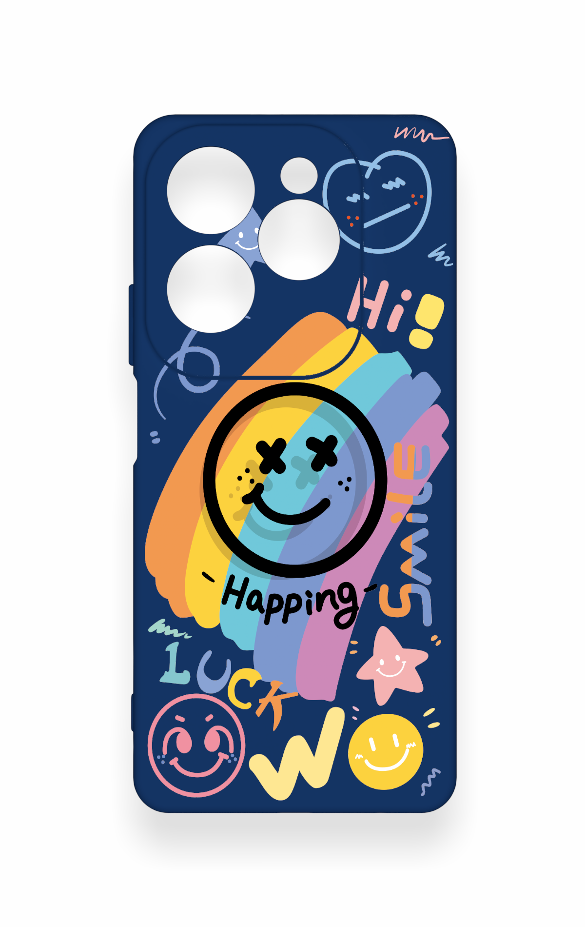 İnfinix Hot 40 Pro Uyumlu Happing Smile Desenli Silikon Kılıf