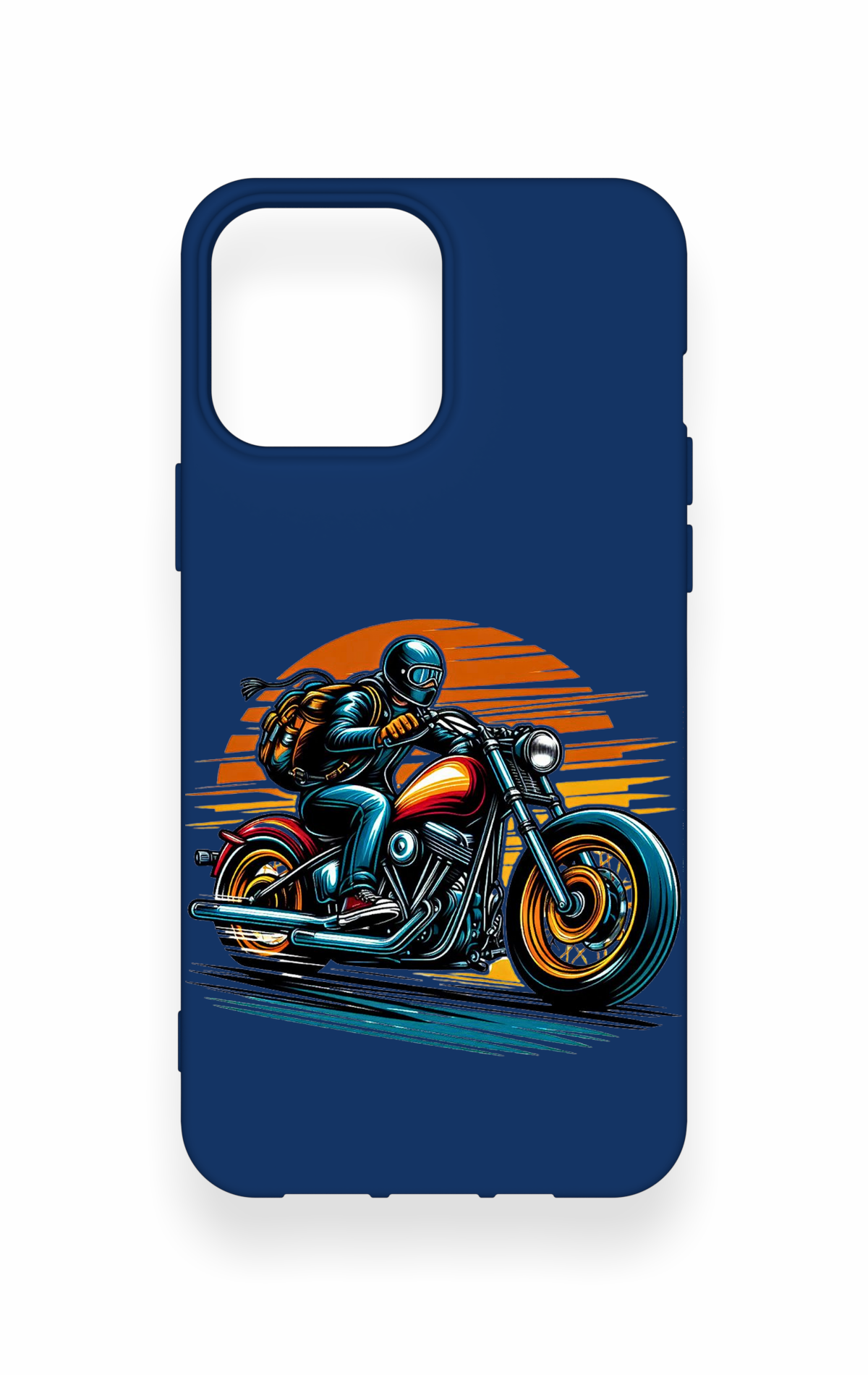 iPhone 13 Pro Max Uyumlu Moto Rider Desenli Silikon Kılıf