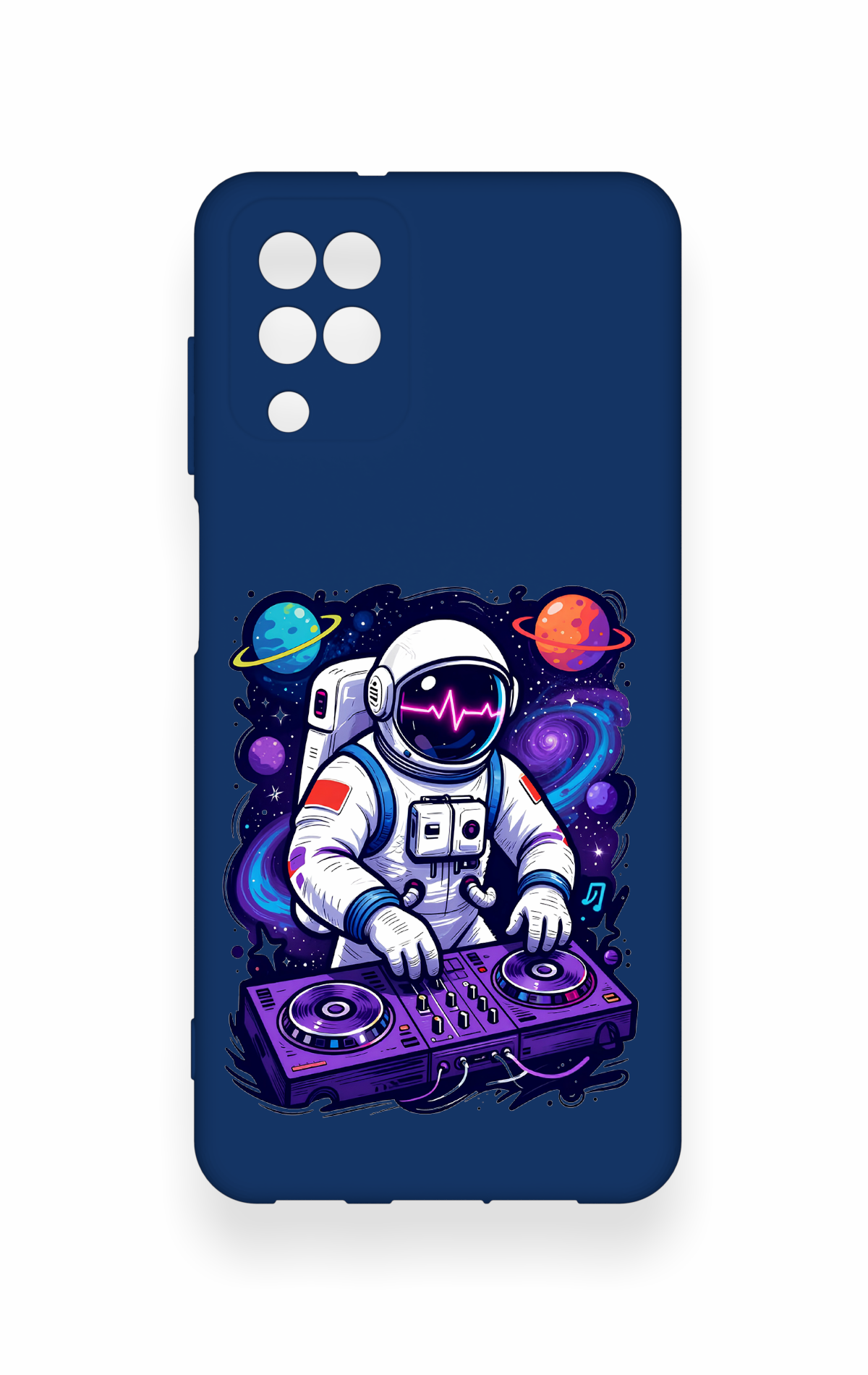Samsung A12 Uyumlu Astronot DJ Desenli Silikon Kılıf
